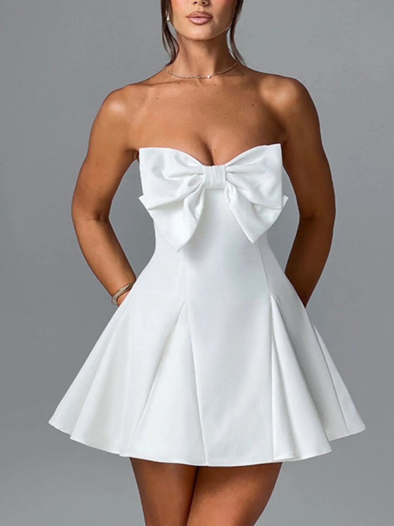 Bow Tube A - Line Mini Dress - Flip Flop Dynasty