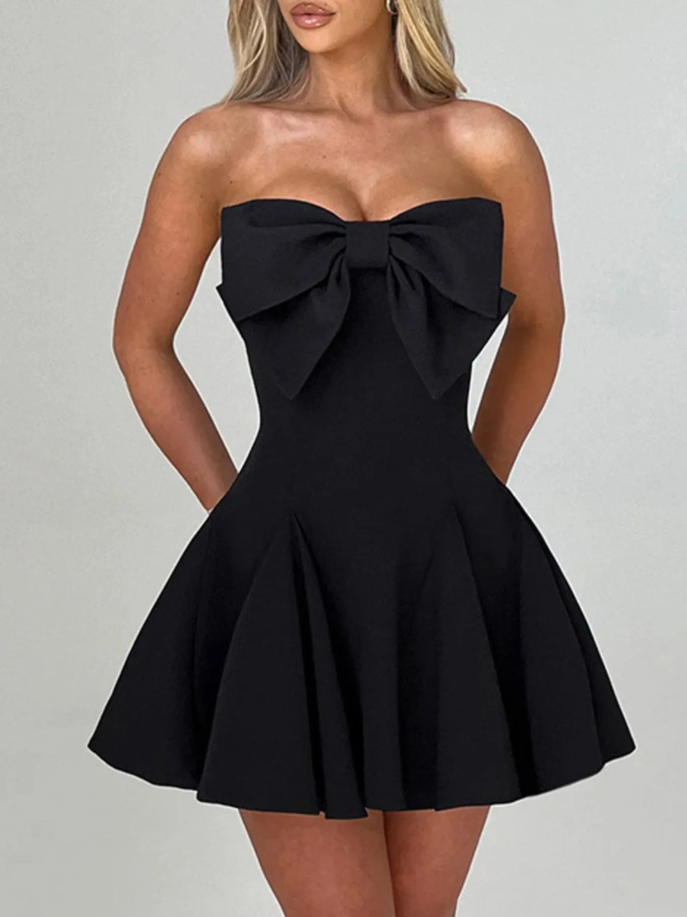 Bow Tube A - Line Mini Dress - Flip Flop Dynasty