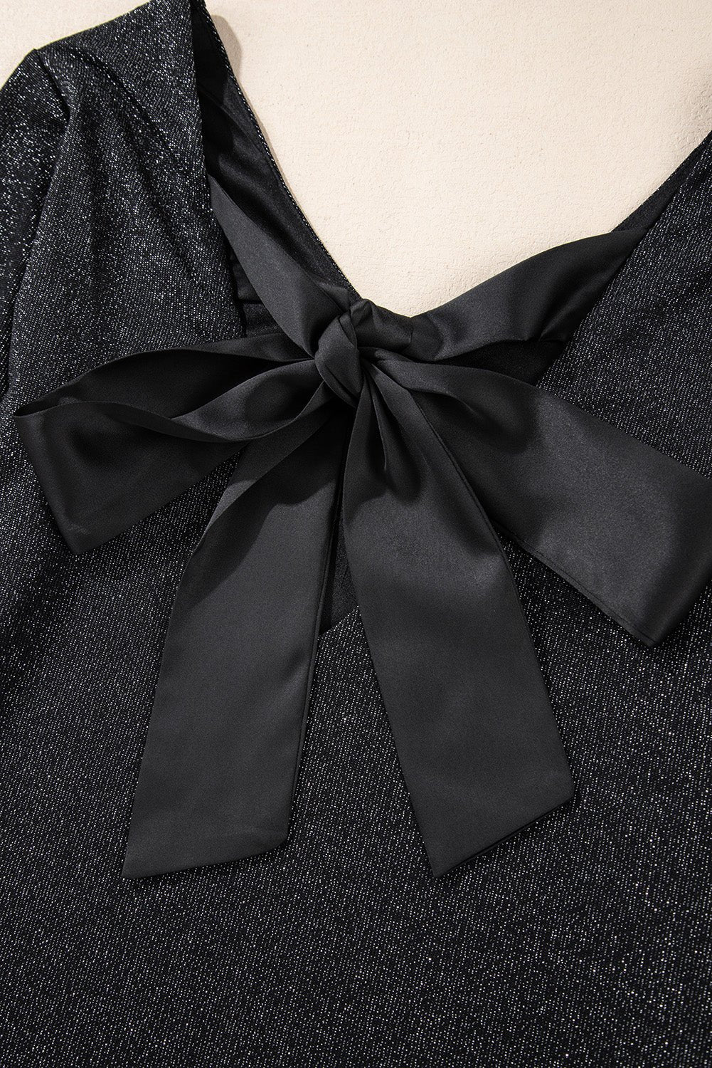 Bowknot V - Neck Long Sleeve Blouse - Flip Flop Dynasty