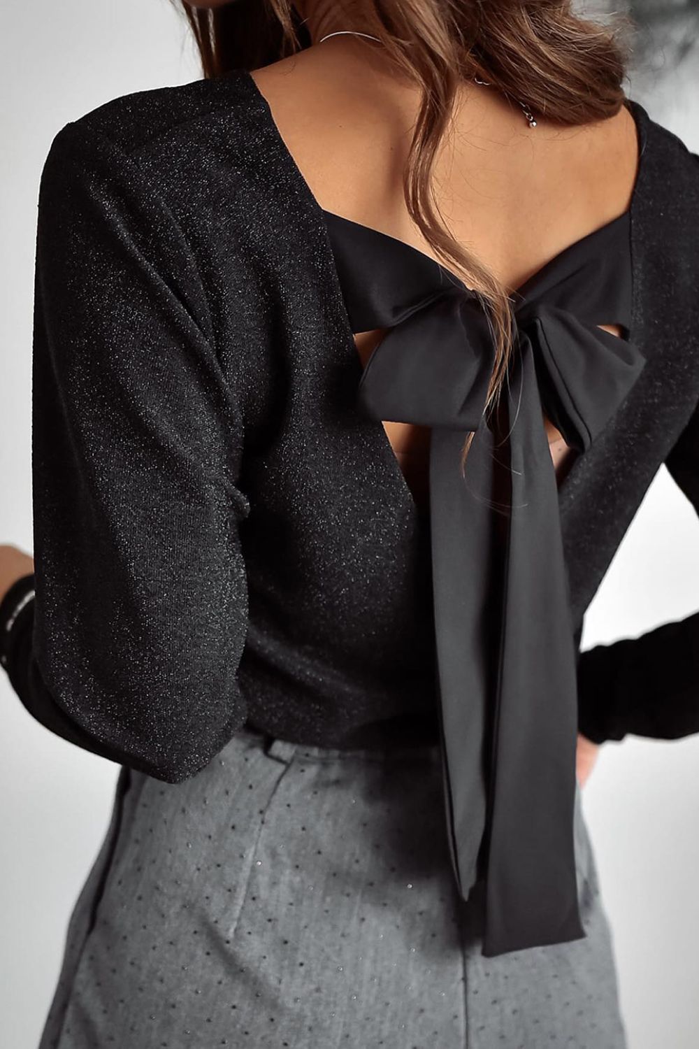 Bowknot V - Neck Long Sleeve Blouse - Flip Flop Dynasty
