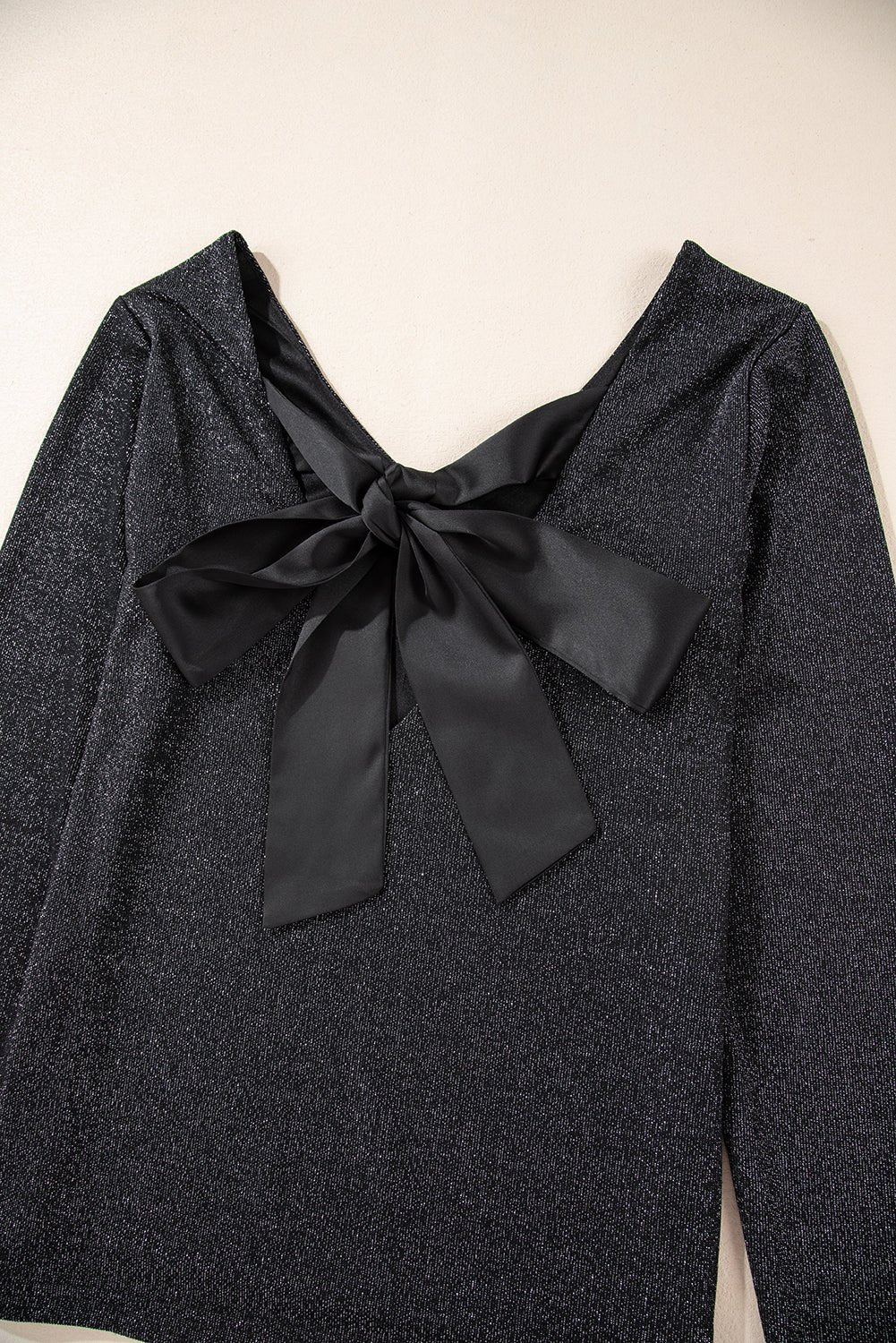 Bowknot V - Neck Long Sleeve Blouse - Flip Flop Dynasty