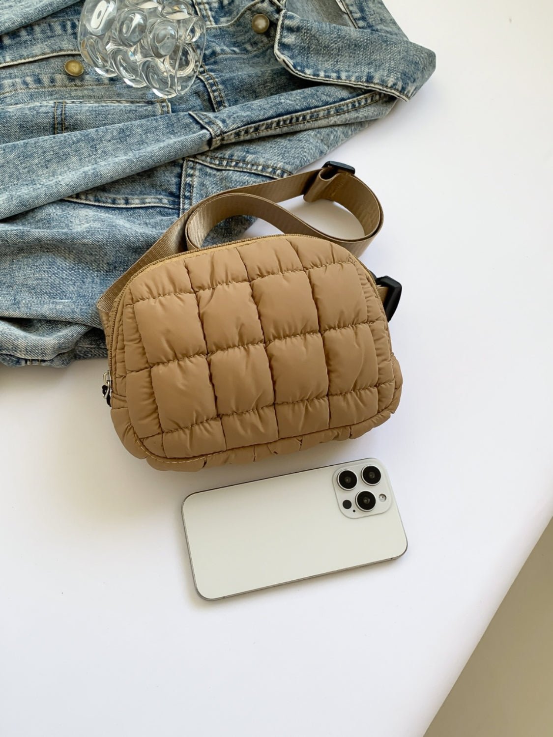 Bubble Texture Adjustable Strap Crossbody Bag - Flip Flop Dynasty