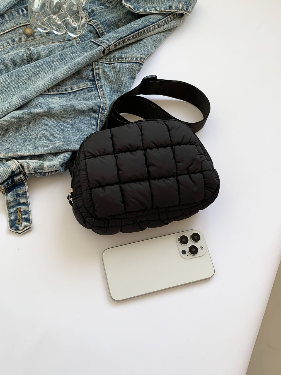 Bubble Texture Adjustable Strap Crossbody Bag - Flip Flop Dynasty