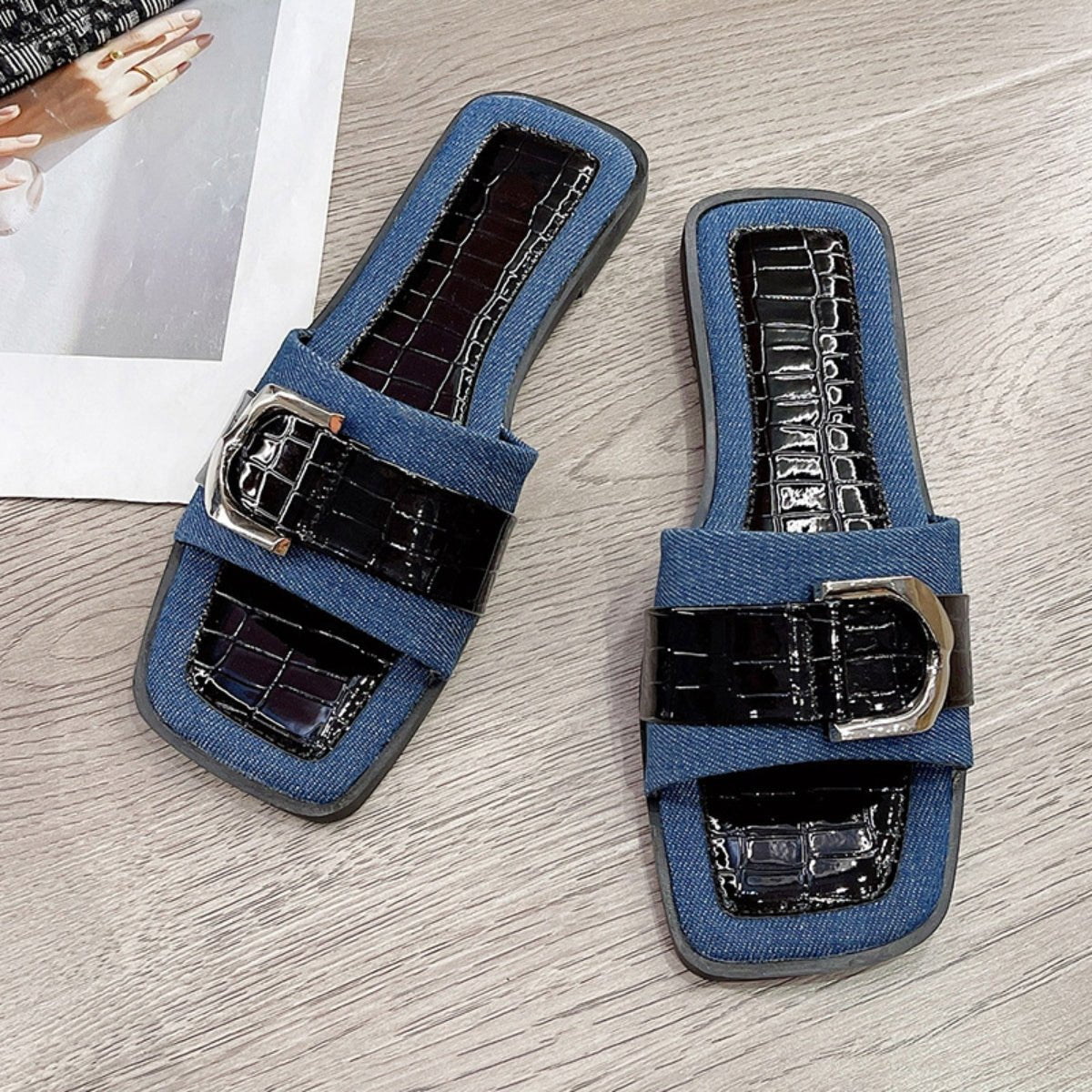 Buckle Trim Open Toe Sandals - Flip Flop Dynasty