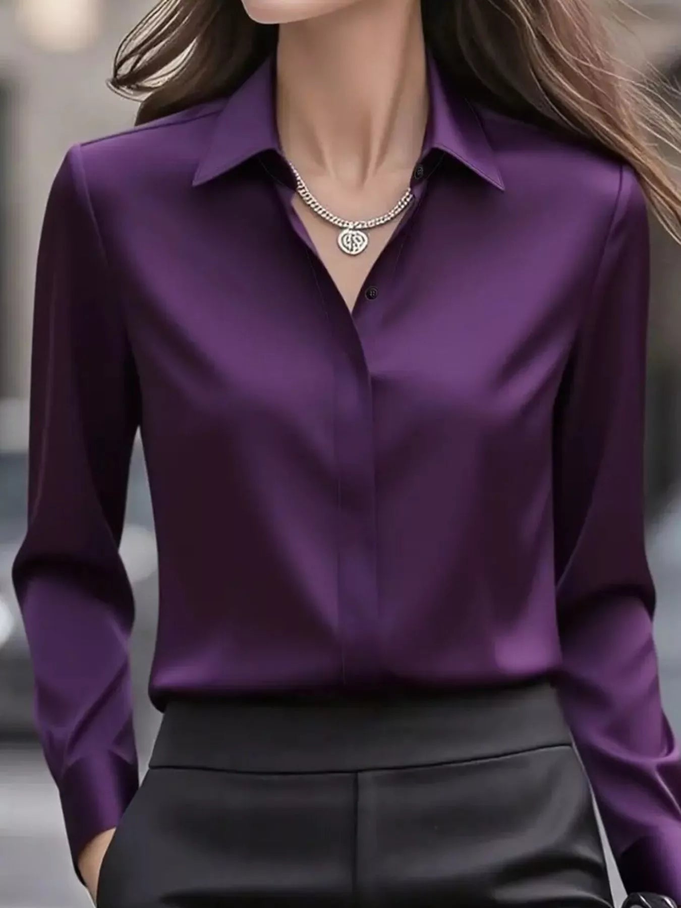 Button Down Collared Neck Long Sleeve Shirt - Flip Flop Dynasty
