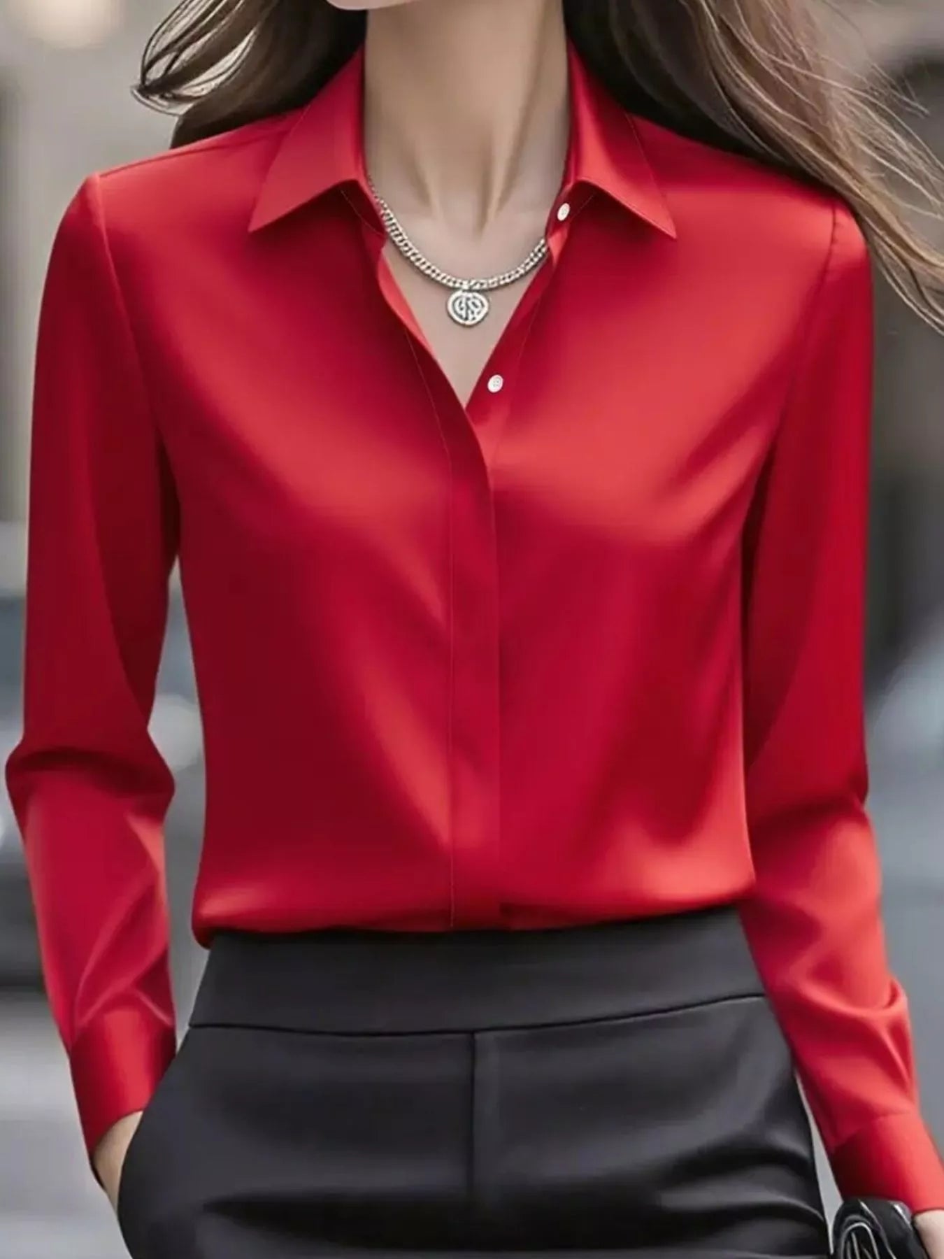 Button Down Collared Neck Long Sleeve Shirt - Flip Flop Dynasty