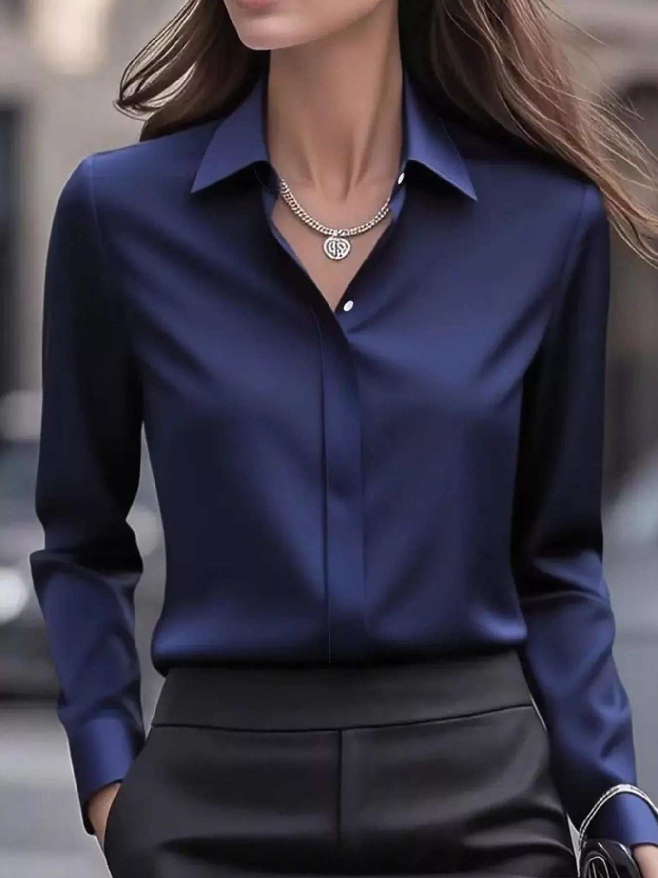 Button Down Collared Neck Long Sleeve Shirt - Flip Flop Dynasty