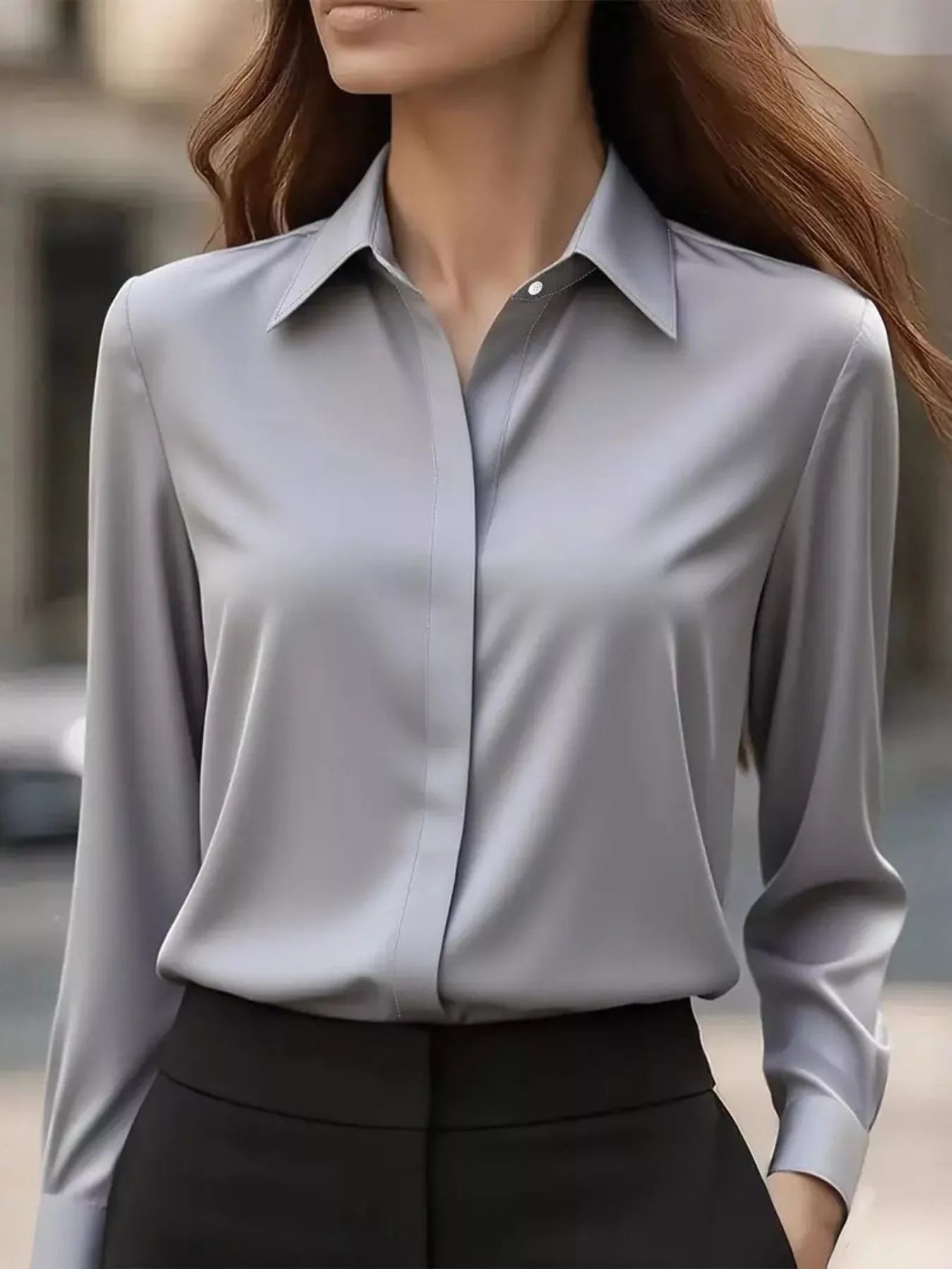 Button Down Collared Neck Long Sleeve Shirt - Flip Flop Dynasty