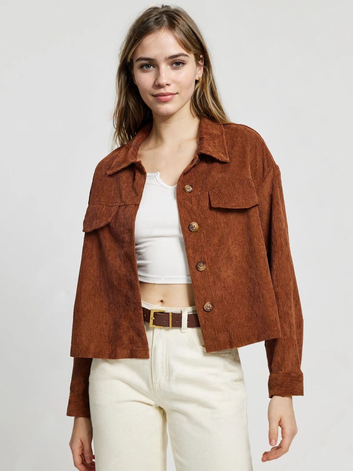 Button Up Long Sleeve Jacket - Flip Flop Dynasty