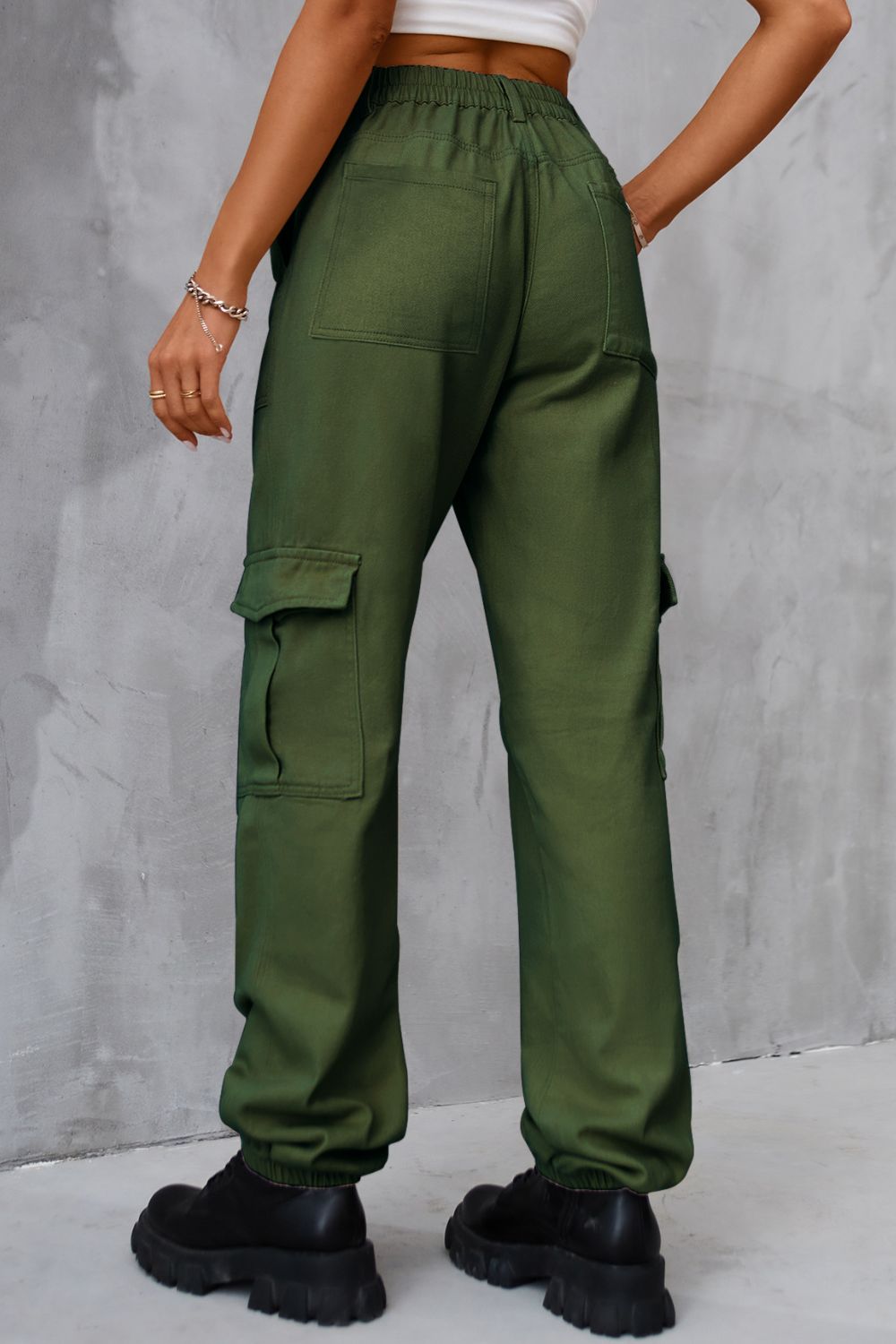 Buttoned High Waist Jeans with Pockets - Flip Flop Dynasty