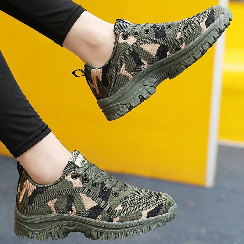 Camouflage Lace Up Mesh Breathable Athletic - Flip Flop Dynasty