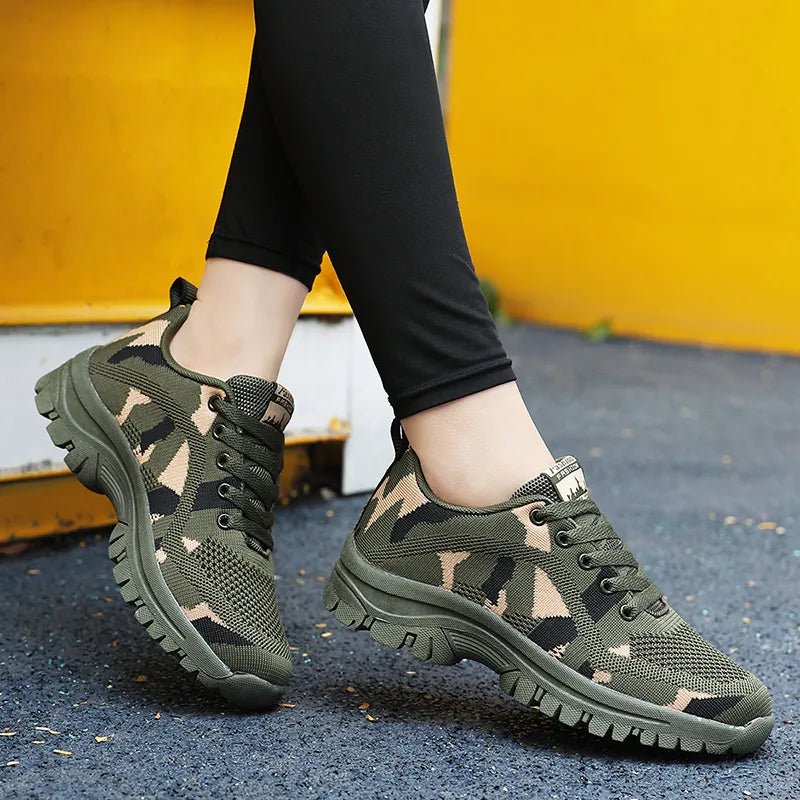 Camouflage Lace Up Mesh Breathable Athletic - Flip Flop Dynasty