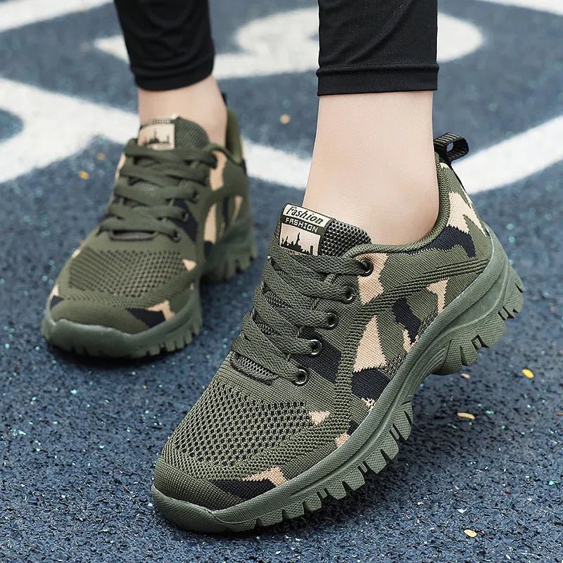 Camouflage Lace Up Mesh Breathable Athletic - Flip Flop Dynasty