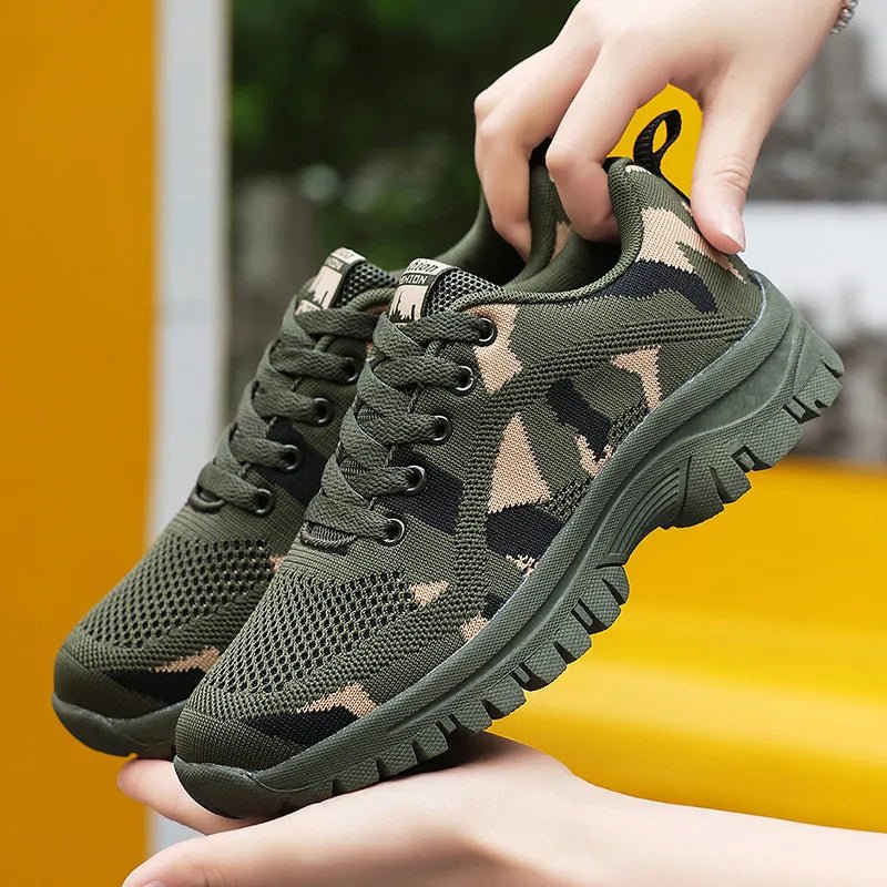 Camouflage Lace Up Mesh Breathable Athletic - Flip Flop Dynasty