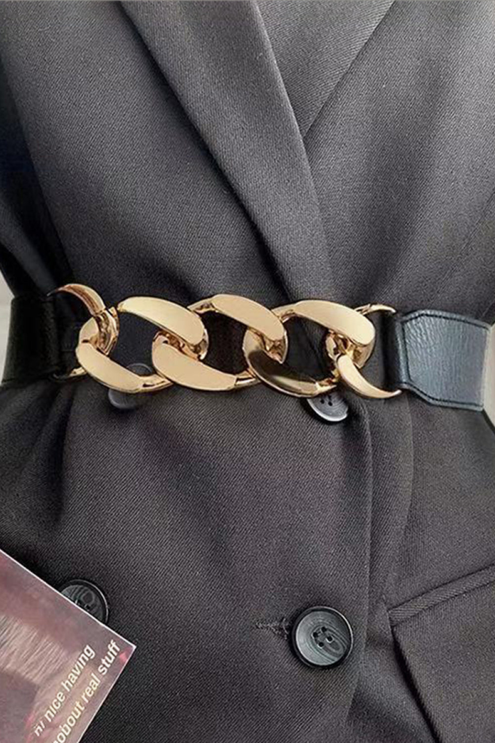 Chain Detail Elastic Belt - Flip Flop Dynasty