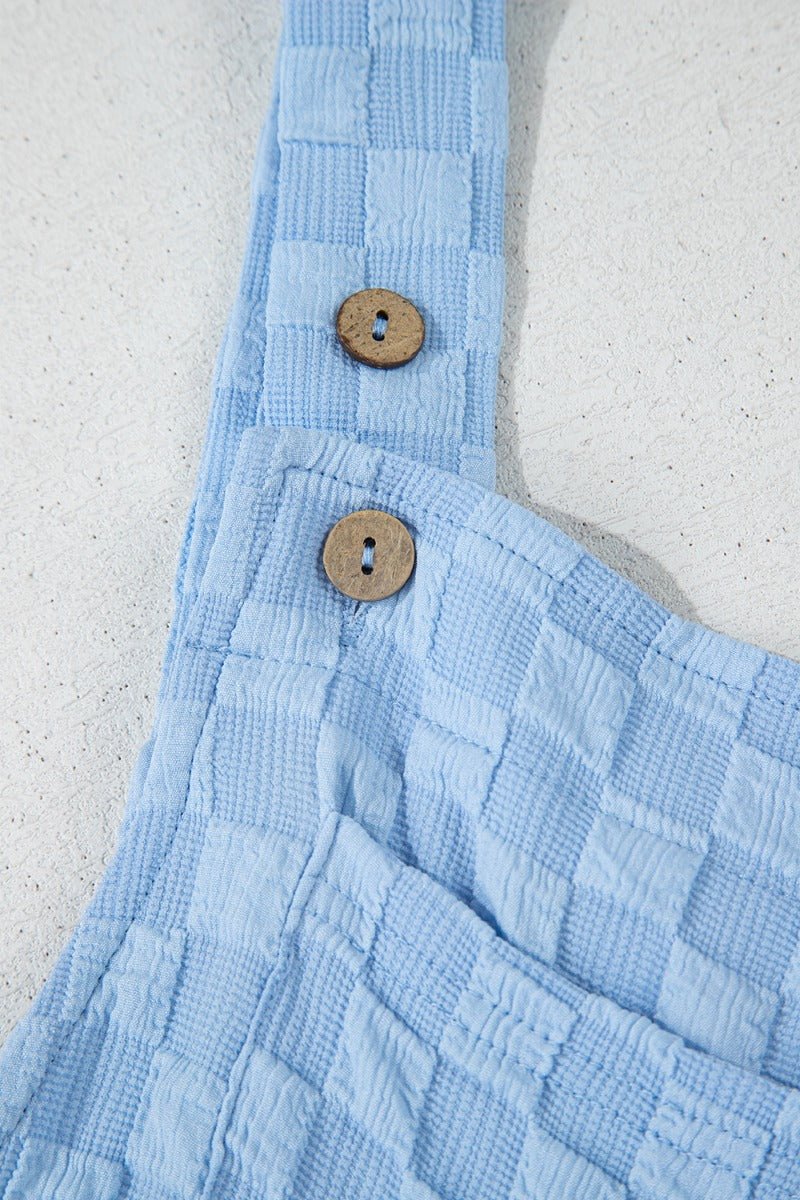 Checkered Pocketed Wide Leg Overalls - Flip Flop Dynasty