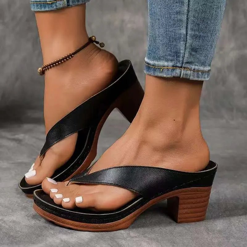 Chunky Heel Toe Post Sandals - Flip Flop Dynasty