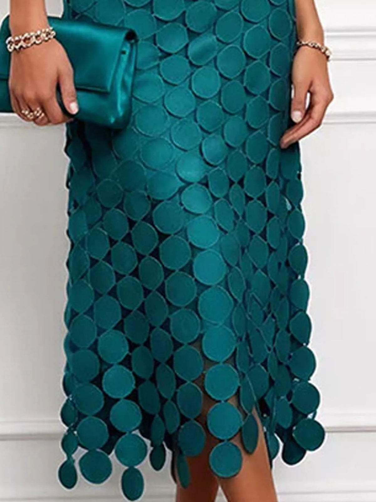 Circular Applique Sleeveless Midi Dress - Flip Flop Dynasty