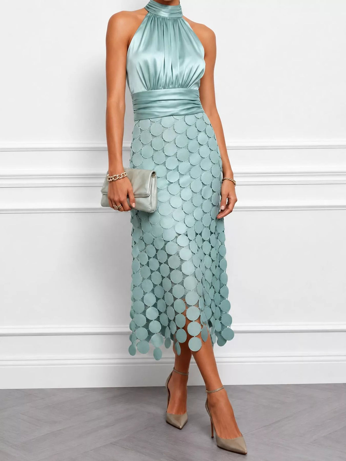 Circular Applique Sleeveless Midi Dress - Flip Flop Dynasty