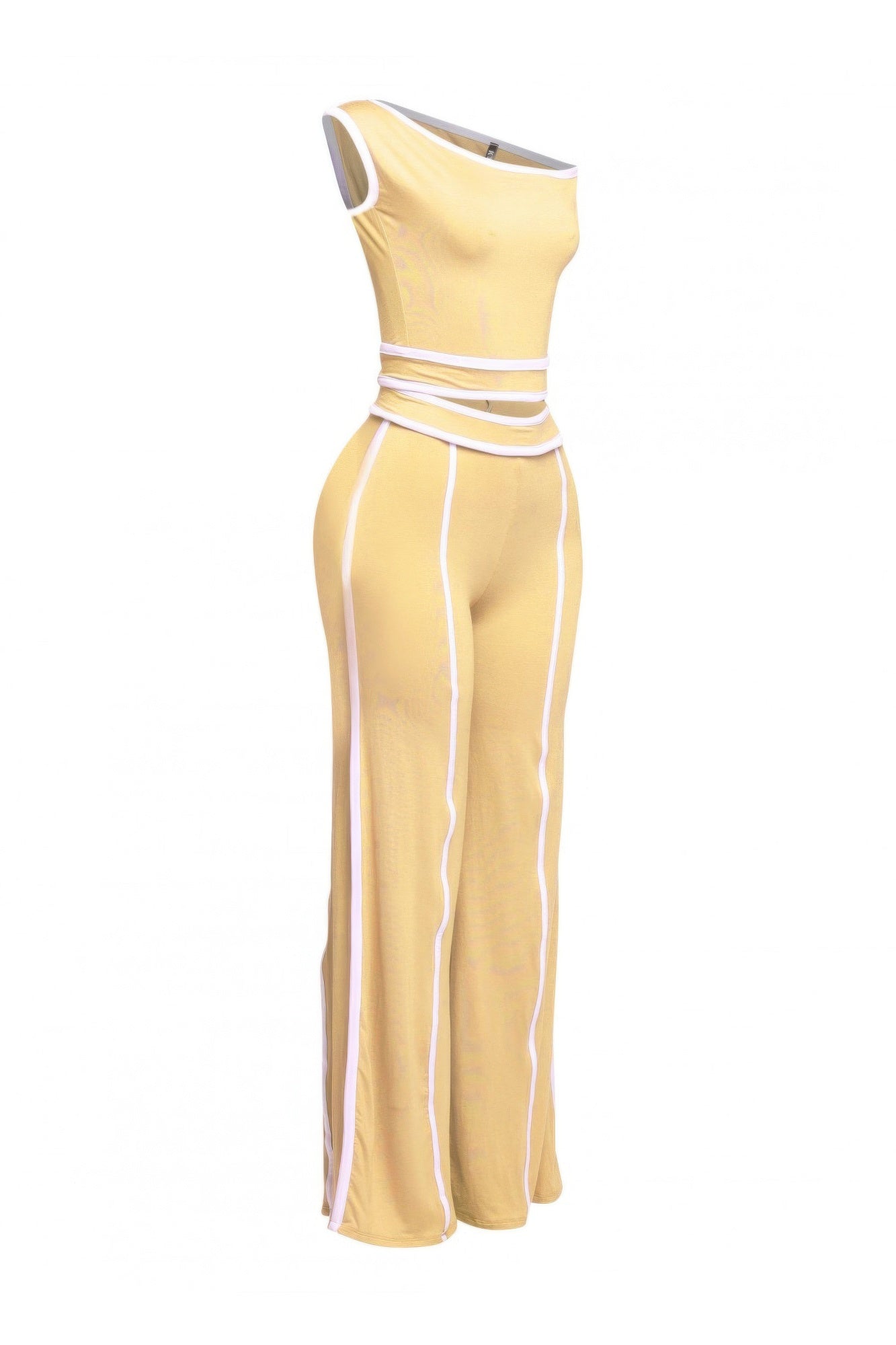 Color Contrast Detailed Off Shoulder Set - Flip Flop Dynasty