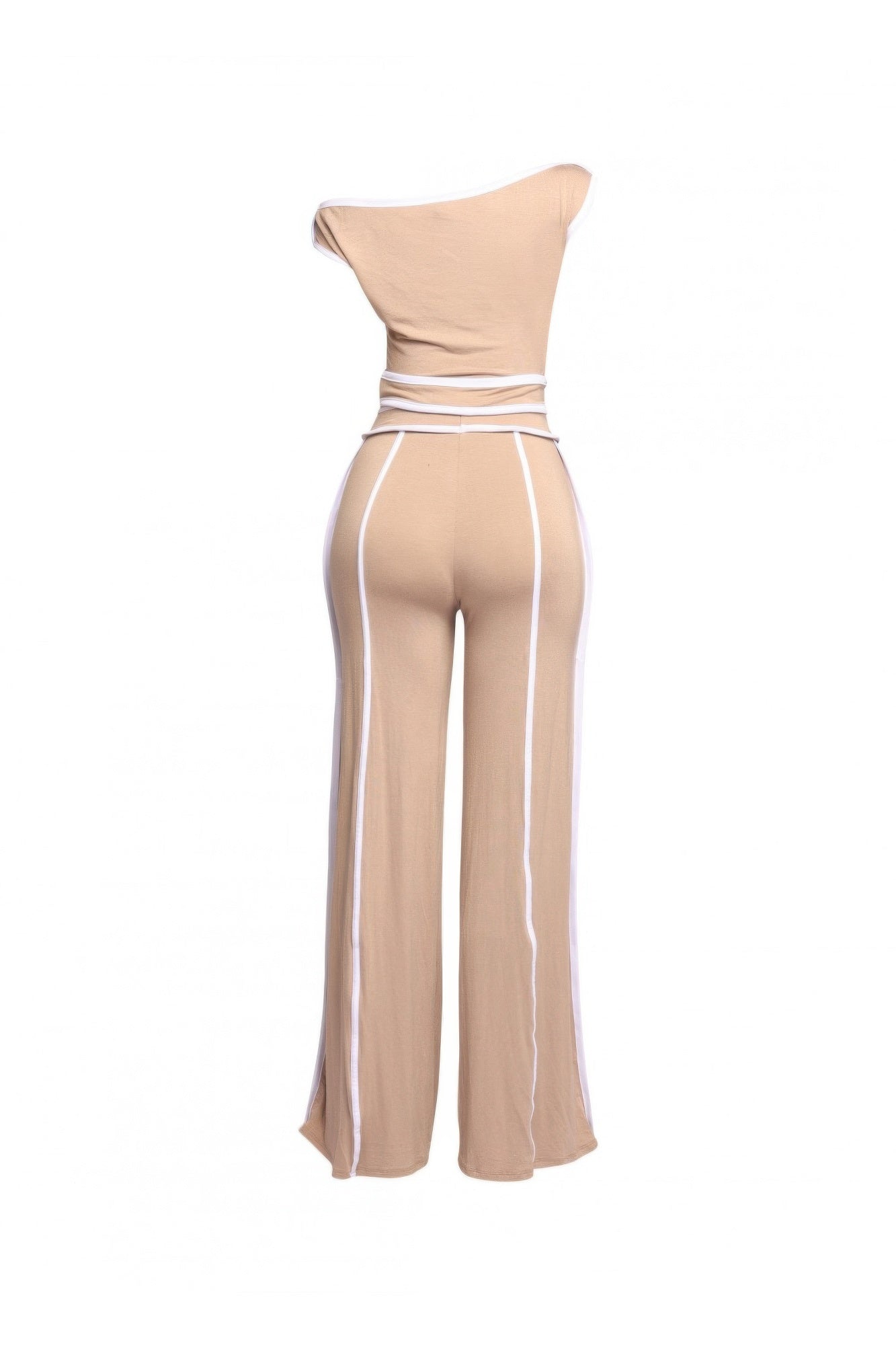 Color Contrast Detailed Off Shoulder Set - Flip Flop Dynasty