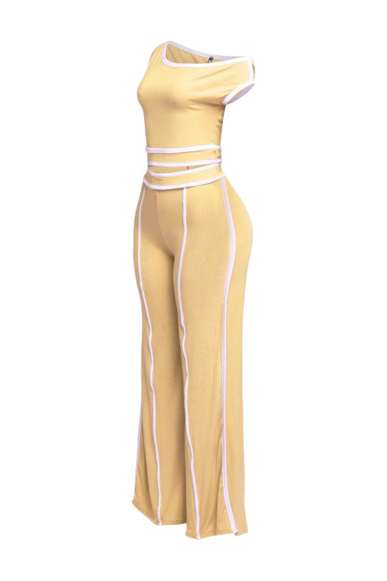 Color Contrast Detailed Off Shoulder Set - Flip Flop Dynasty