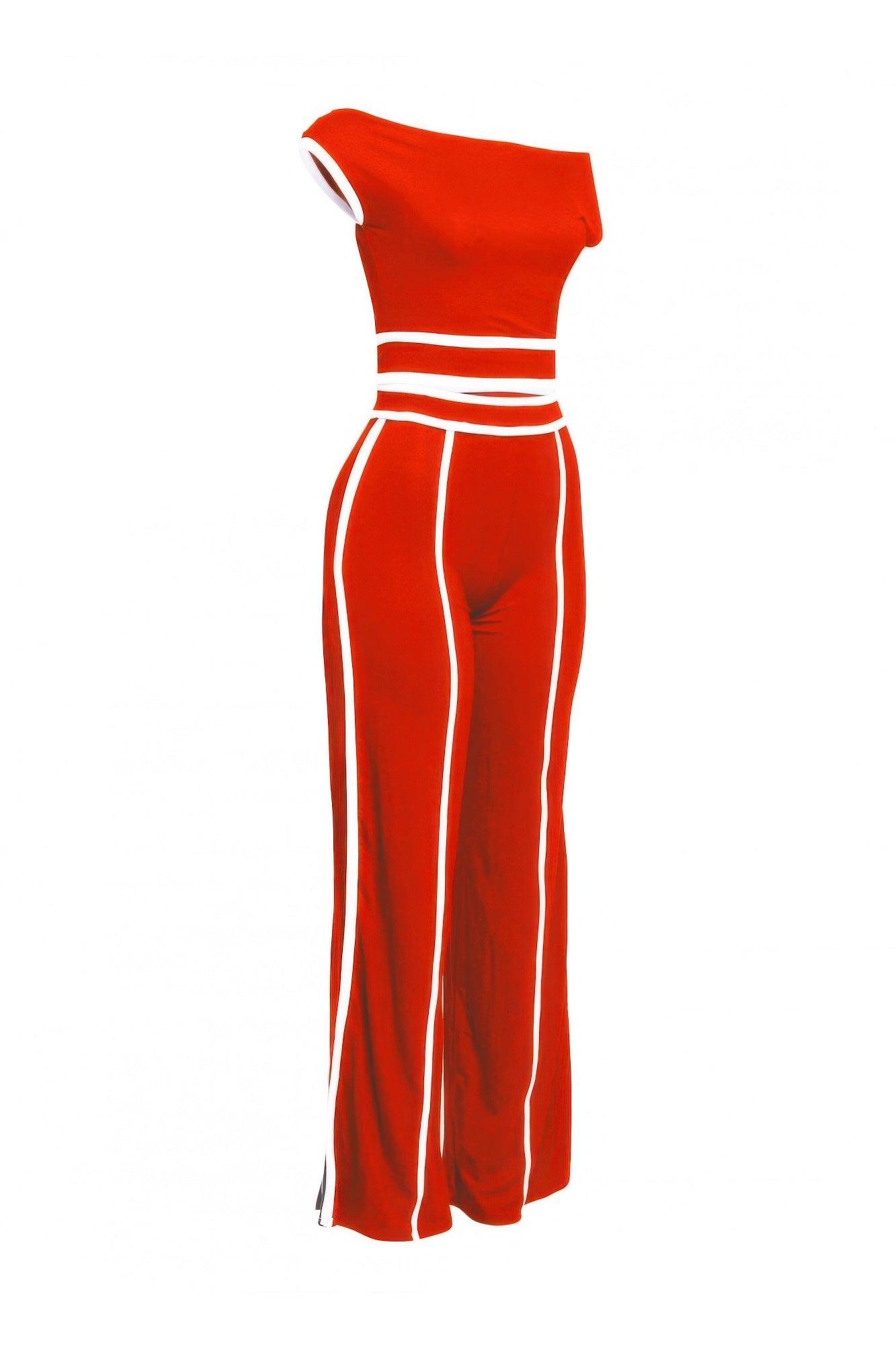 Color Contrast Detailed Off Shoulder Set - Flip Flop Dynasty