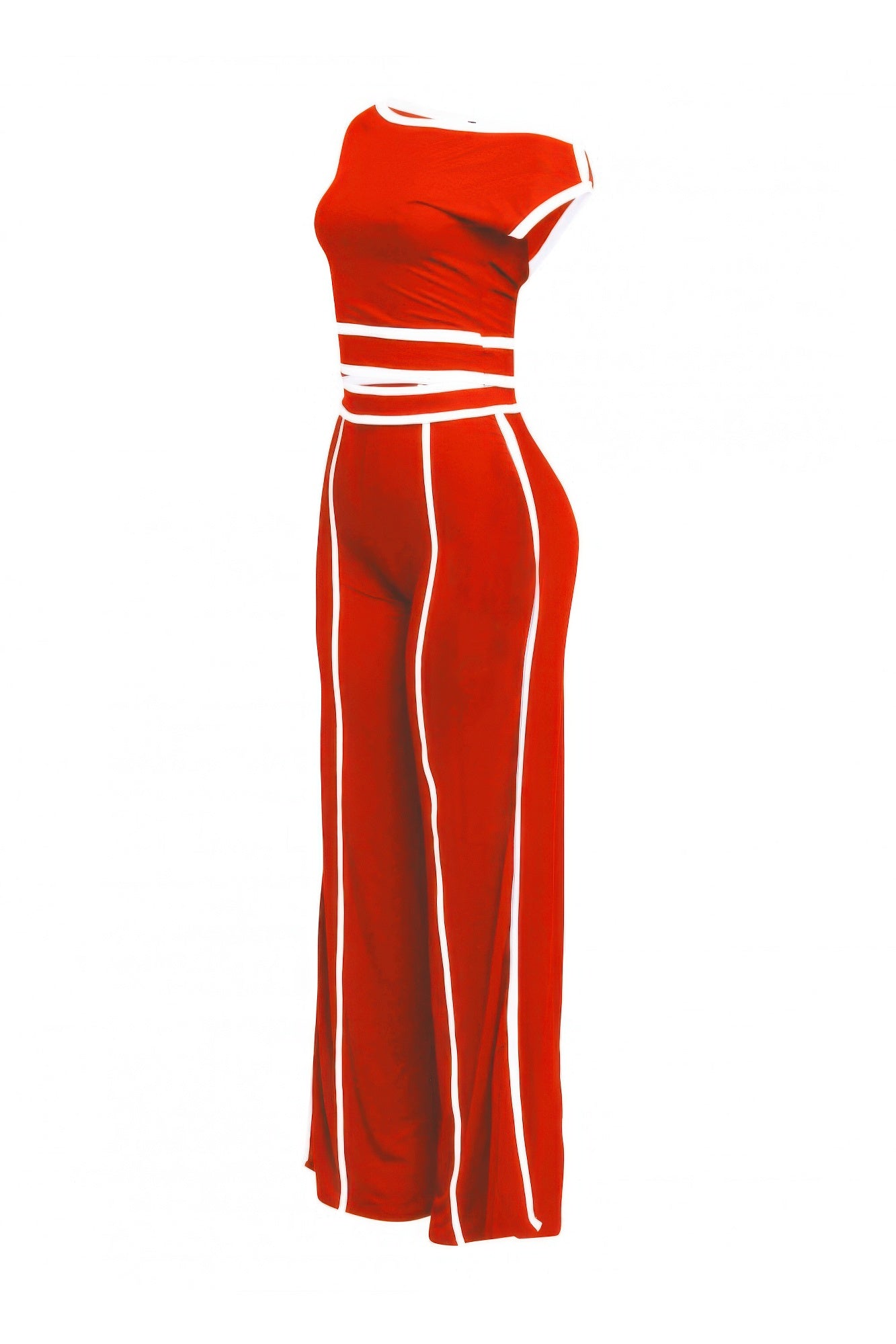 Color Contrast Detailed Off Shoulder Set - Flip Flop Dynasty