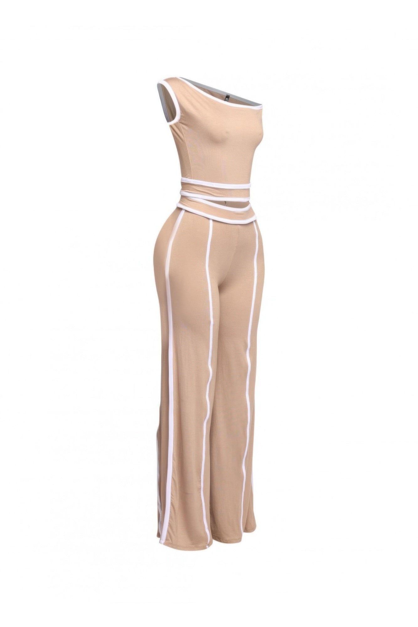 Color Contrast Detailed Off Shoulder Set - Flip Flop Dynasty