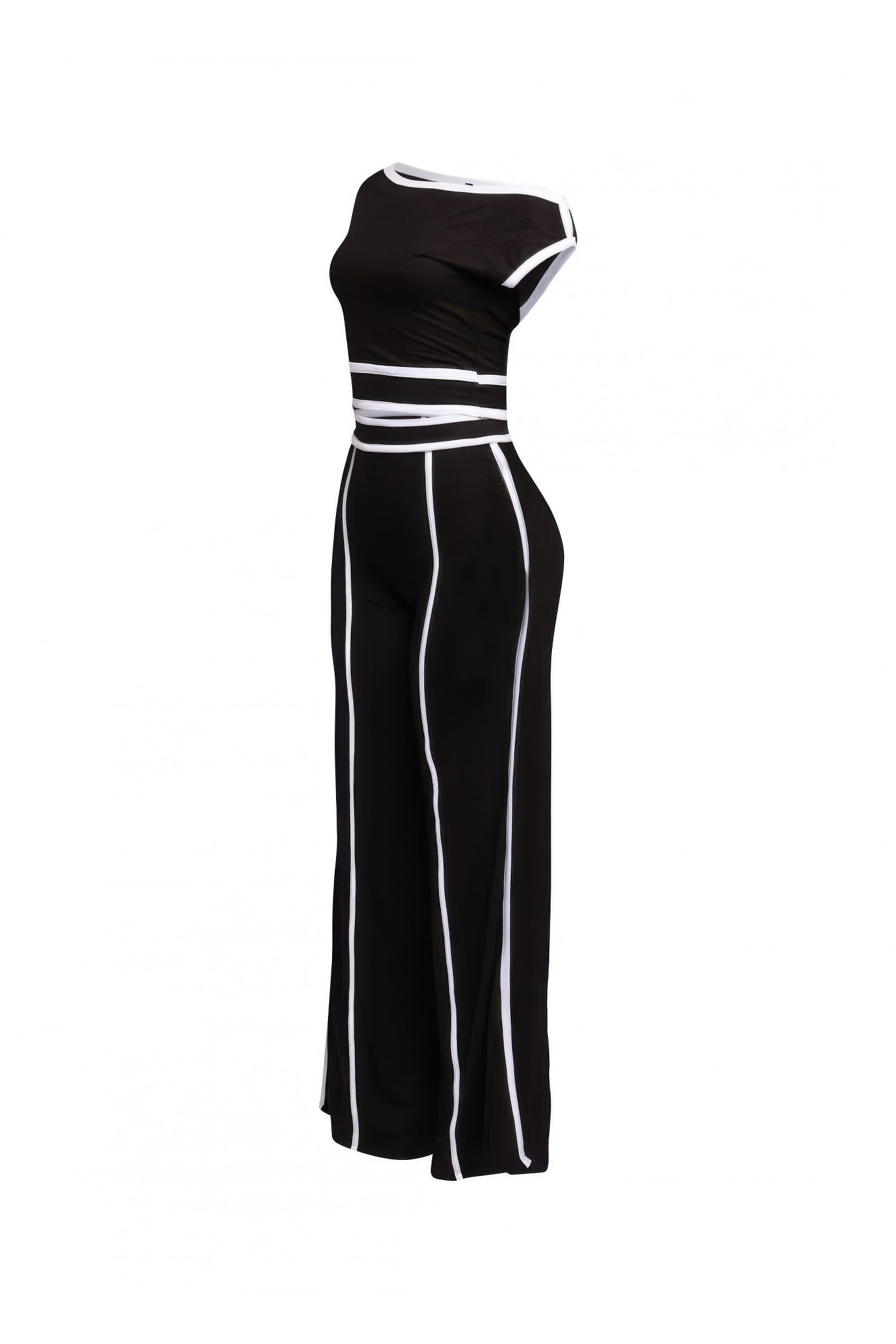 Color Contrast Detailed Off Shoulder Set - Flip Flop Dynasty
