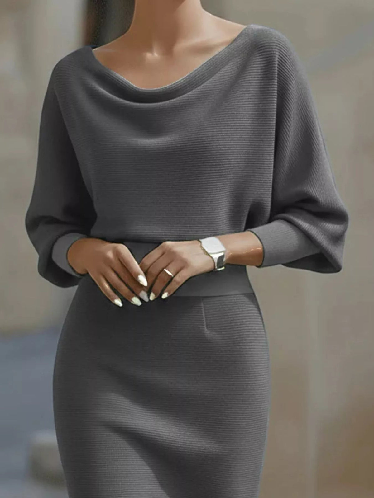Cowl Neck Bodycon Midi Dress - Flip Flop Dynasty