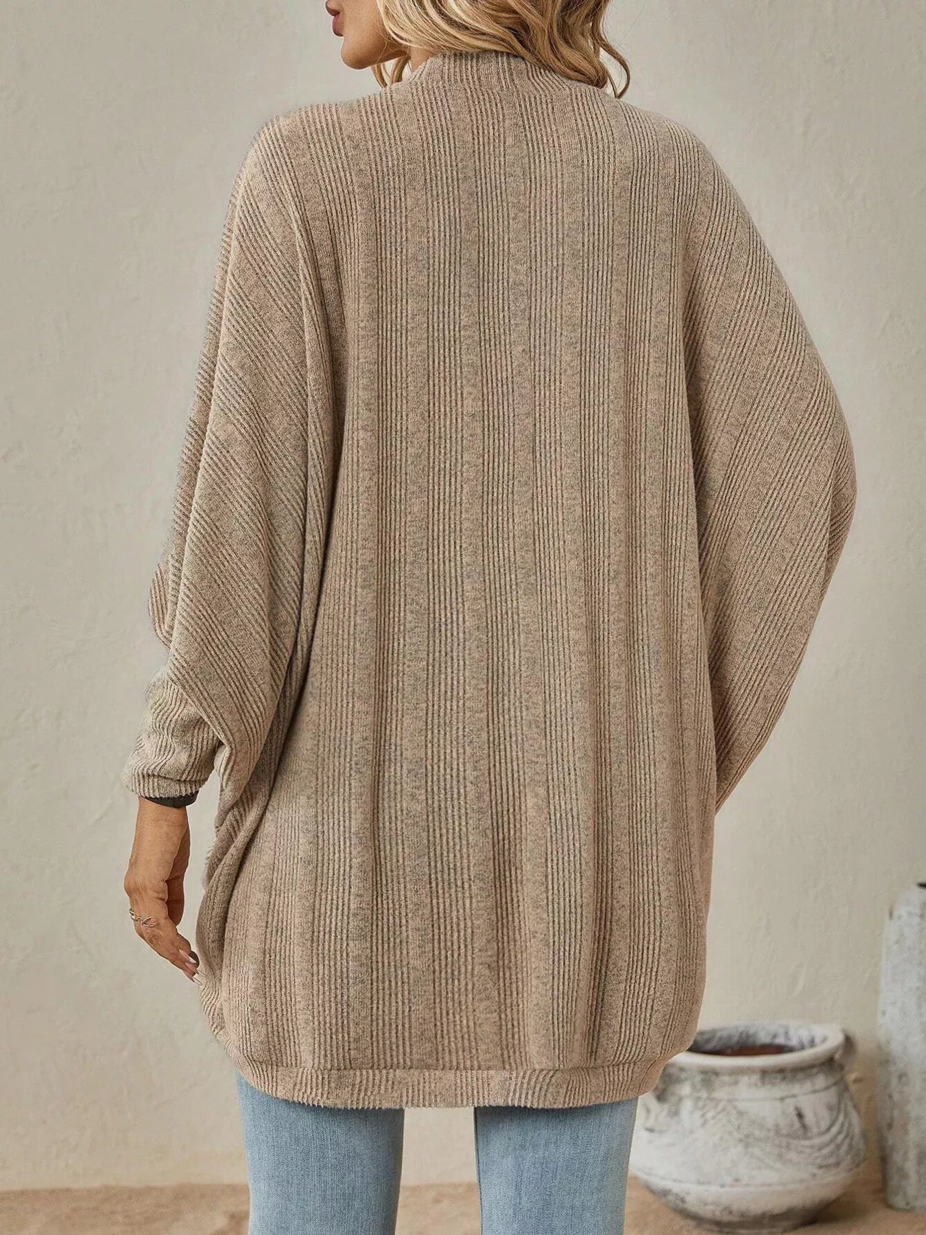 Cozy Oversized Open Front Knit Cardigan - Flip Flop Dynasty