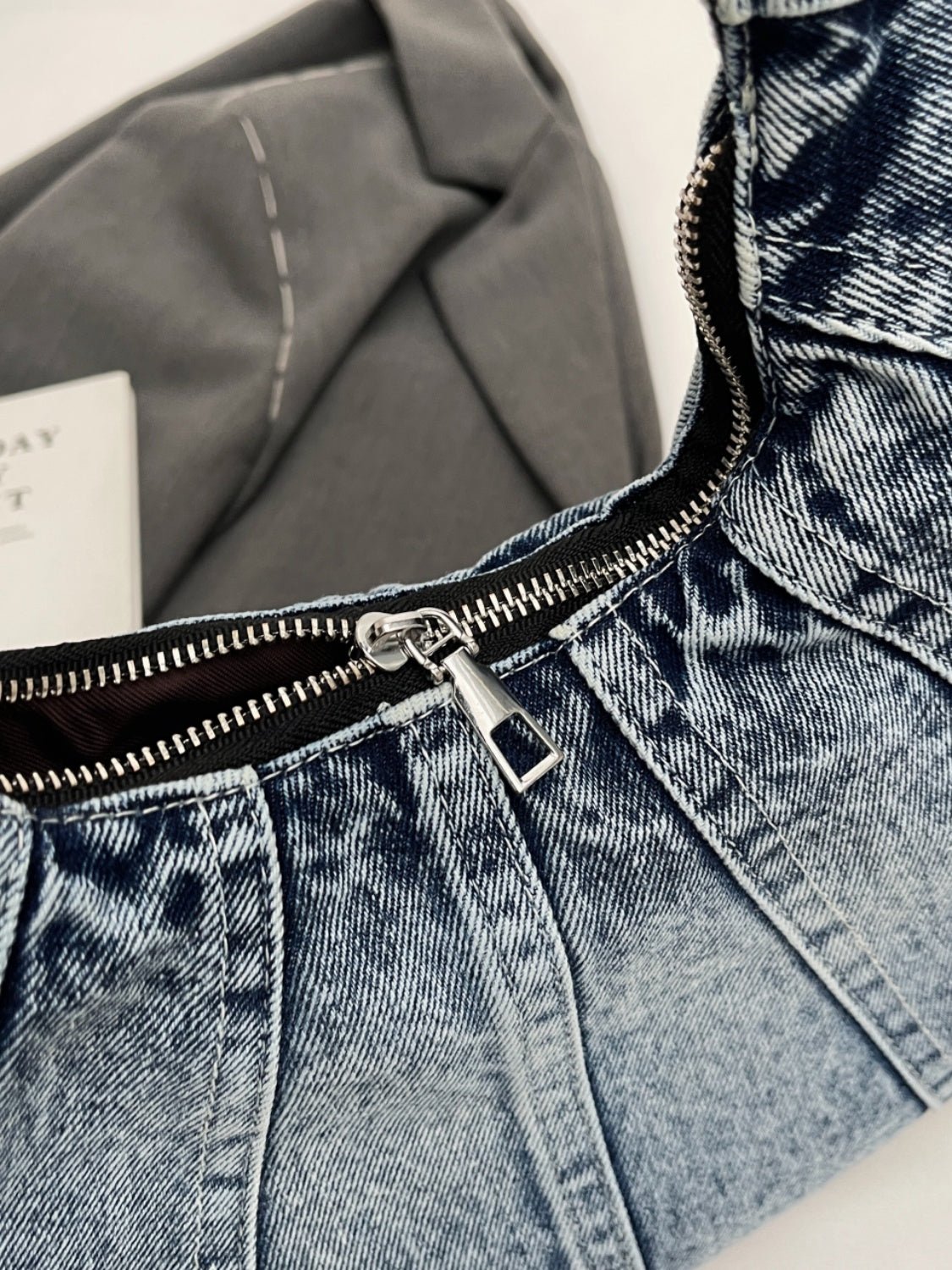 Crescent Shaped Denim Shoulder Bag - Flip Flop Dynasty