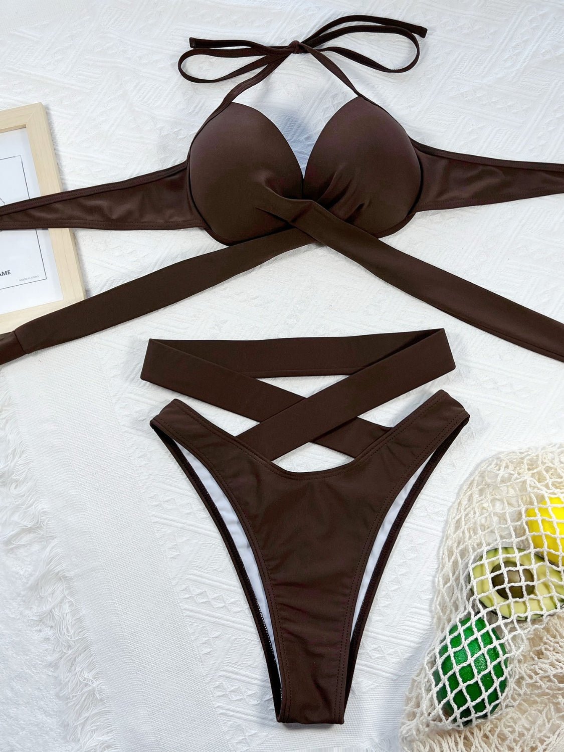 Crisscross Halter Neck Bikini Set - Flip Flop Dynasty