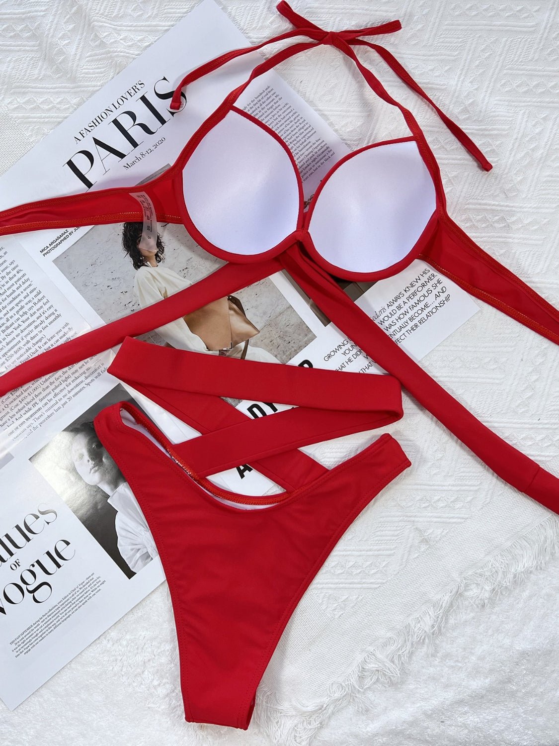 Crisscross Halter Neck Bikini Set - Flip Flop Dynasty