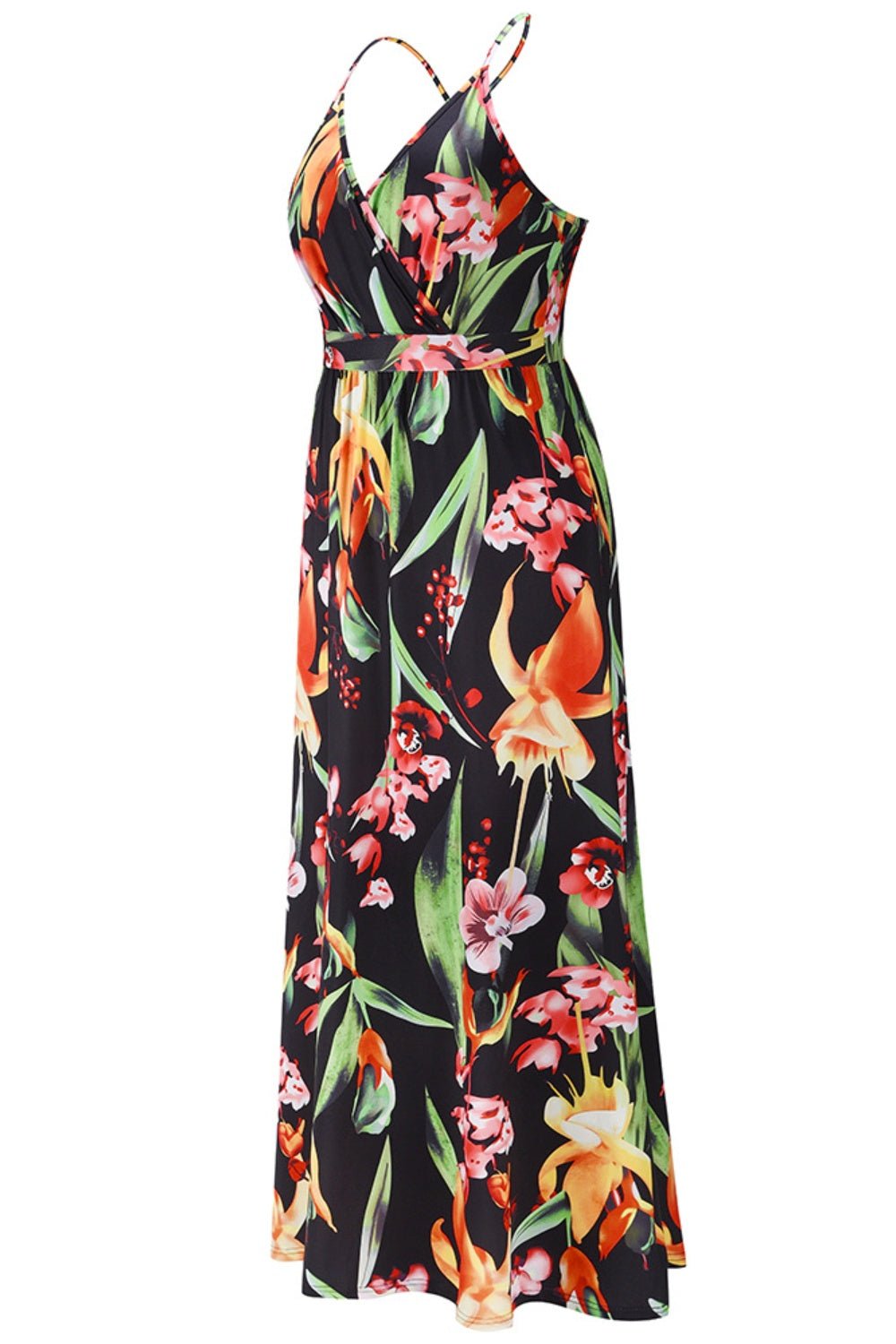 Crisscross Printed Surplice Cami Dress - Flip Flop Dynasty