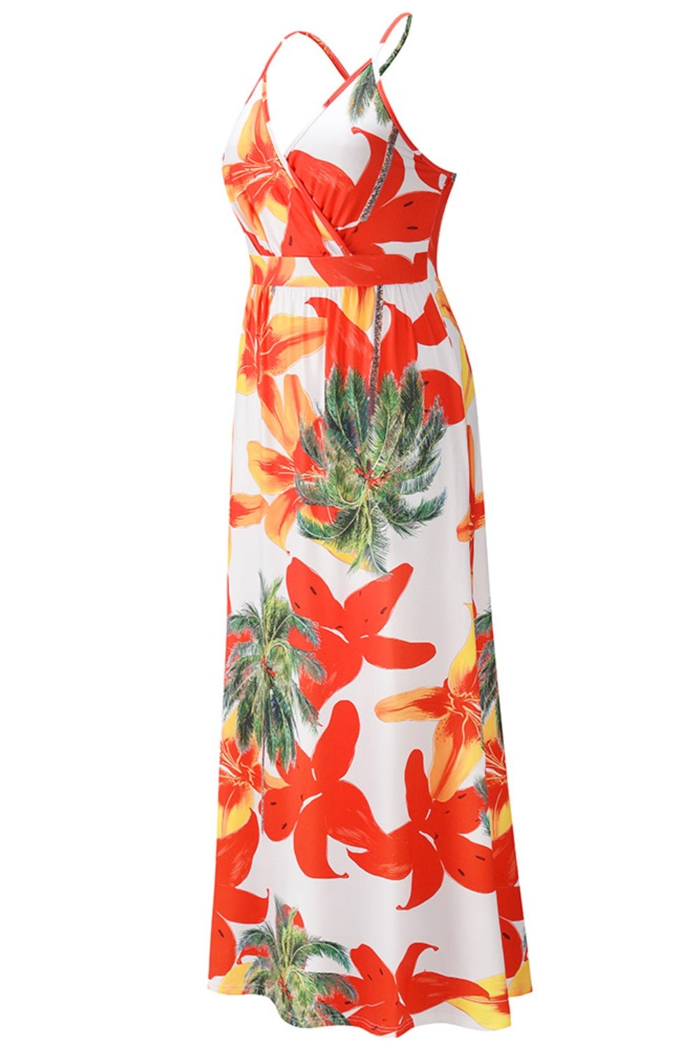 Crisscross Printed Surplice Cami Dress - Flip Flop Dynasty
