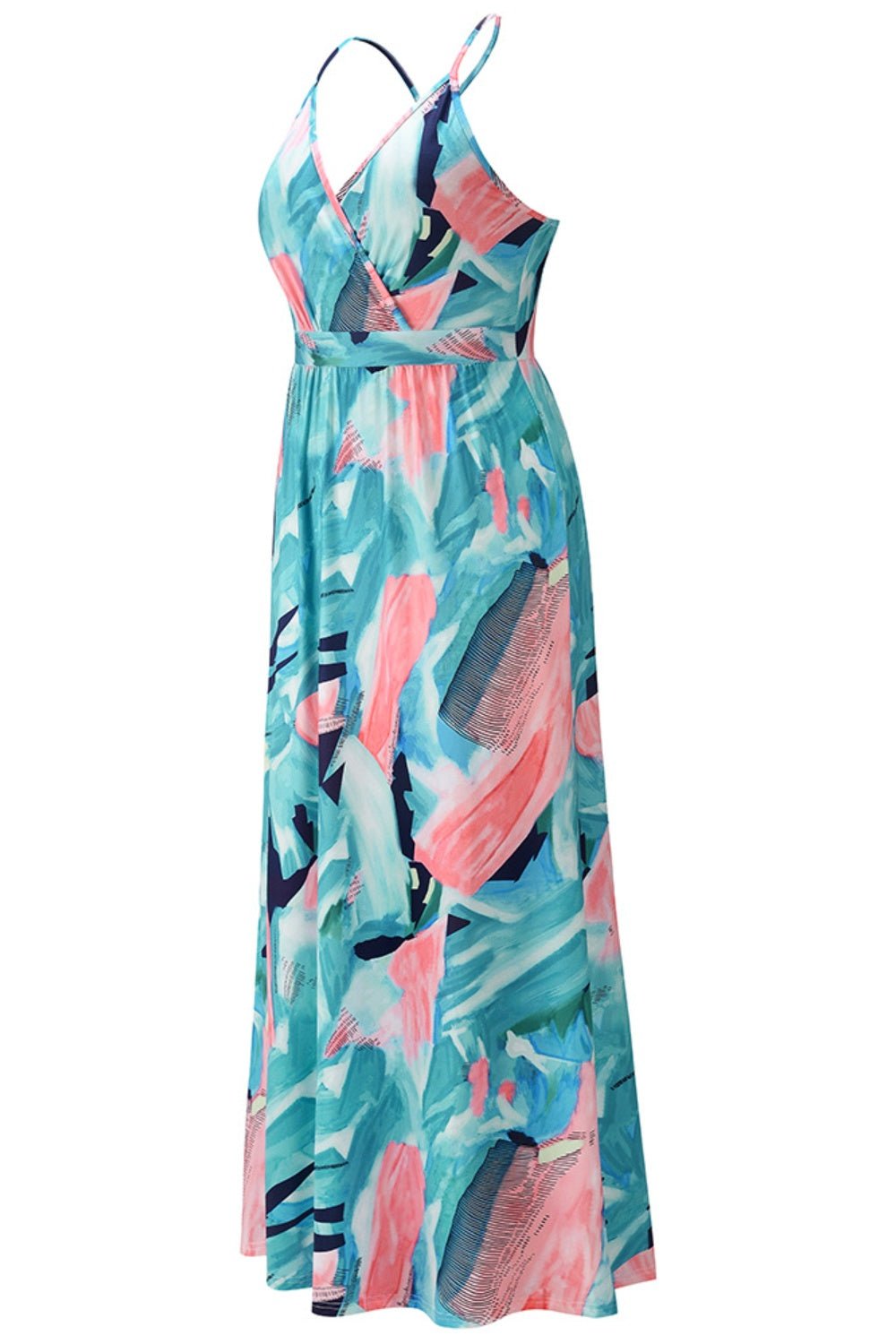 Crisscross Printed Surplice Cami Dress - Flip Flop Dynasty