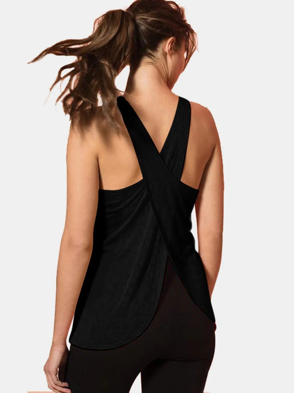 Crisscross Scoop Neck Active Tank - Flip Flop Dynasty