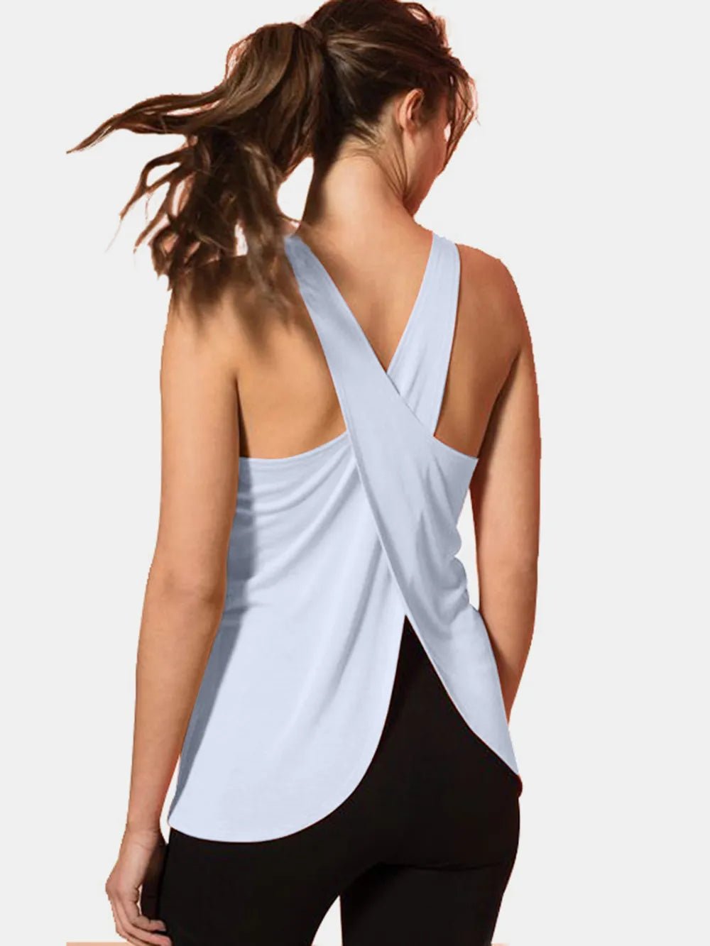 Crisscross Scoop Neck Active Tank - Flip Flop Dynasty