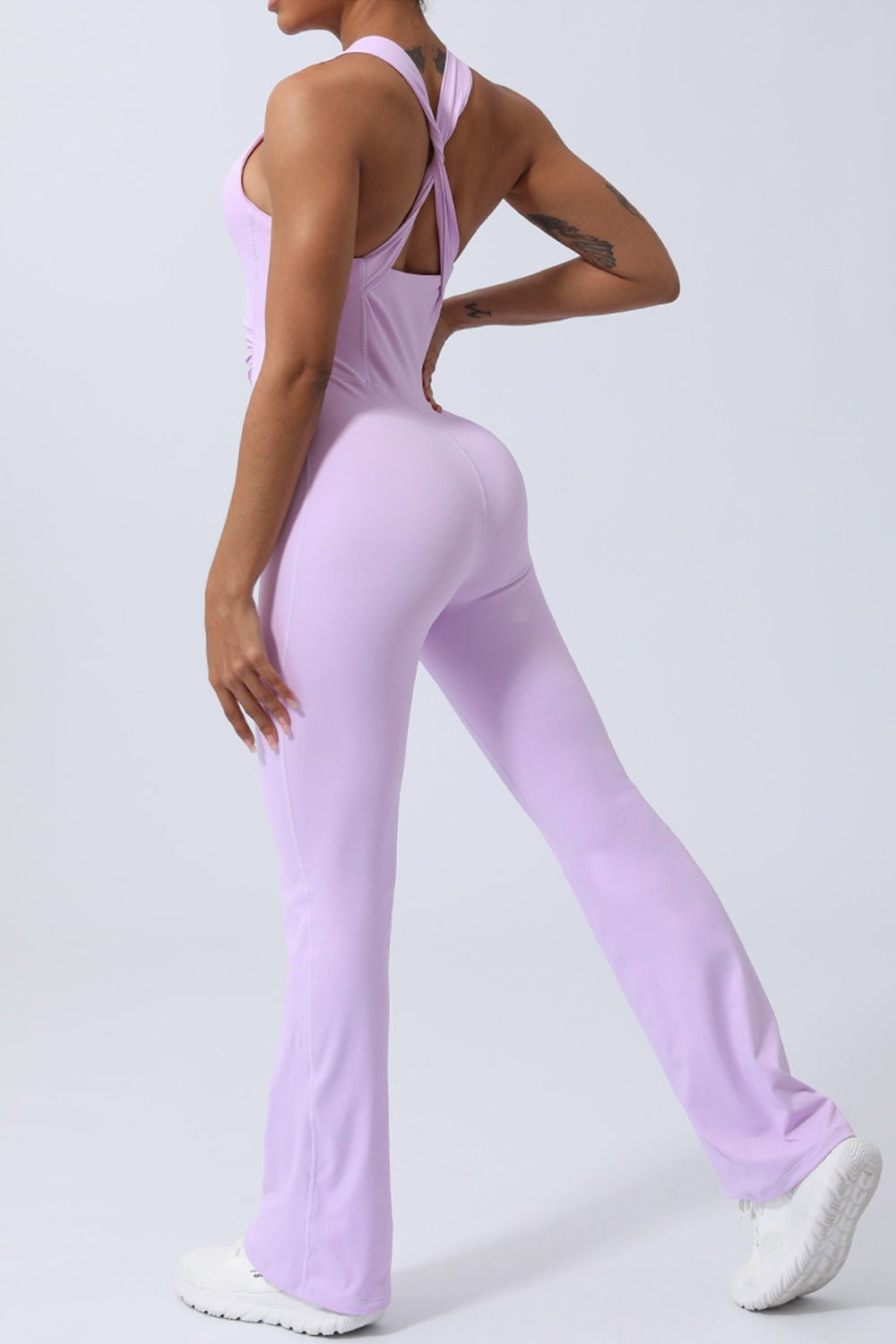 Crisscross Wide Strap Sleeveless Jumpsuit - Flip Flop Dynasty