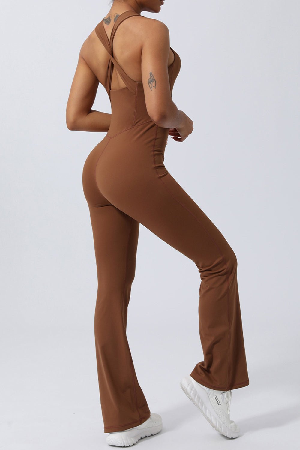 Crisscross Wide Strap Sleeveless Jumpsuit - Flip Flop Dynasty