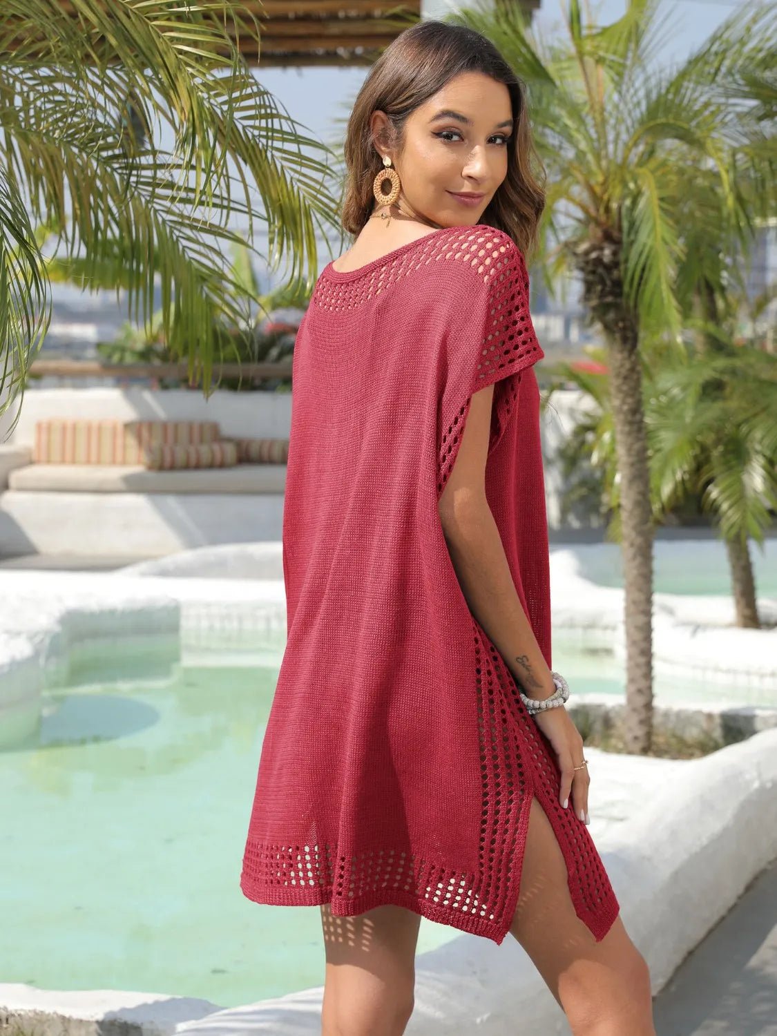 Crochet Trim Beach Cover Up Dress - Flip Flop Dynasty