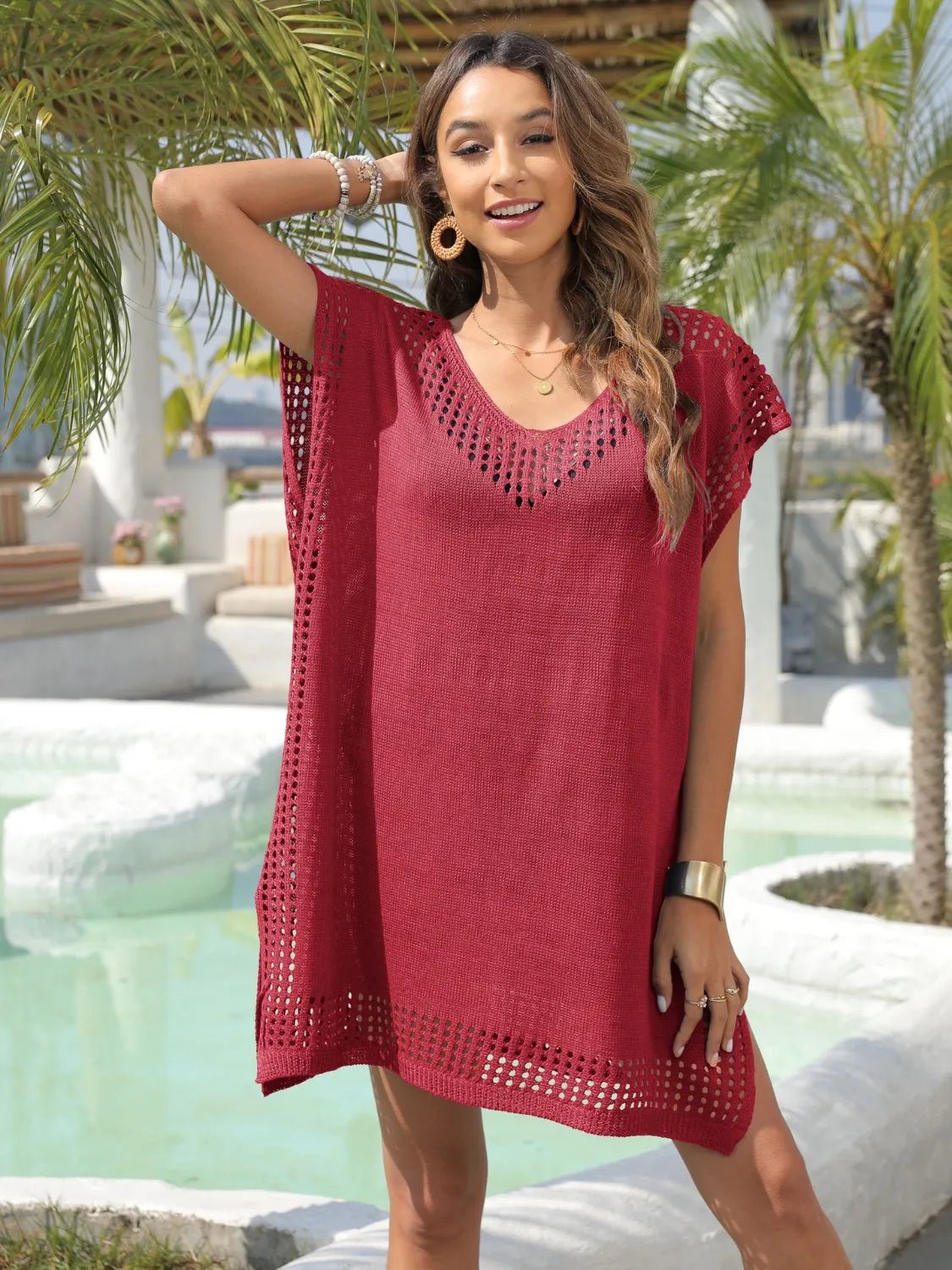 Crochet Trim Beach Cover Up Dress - Flip Flop Dynasty