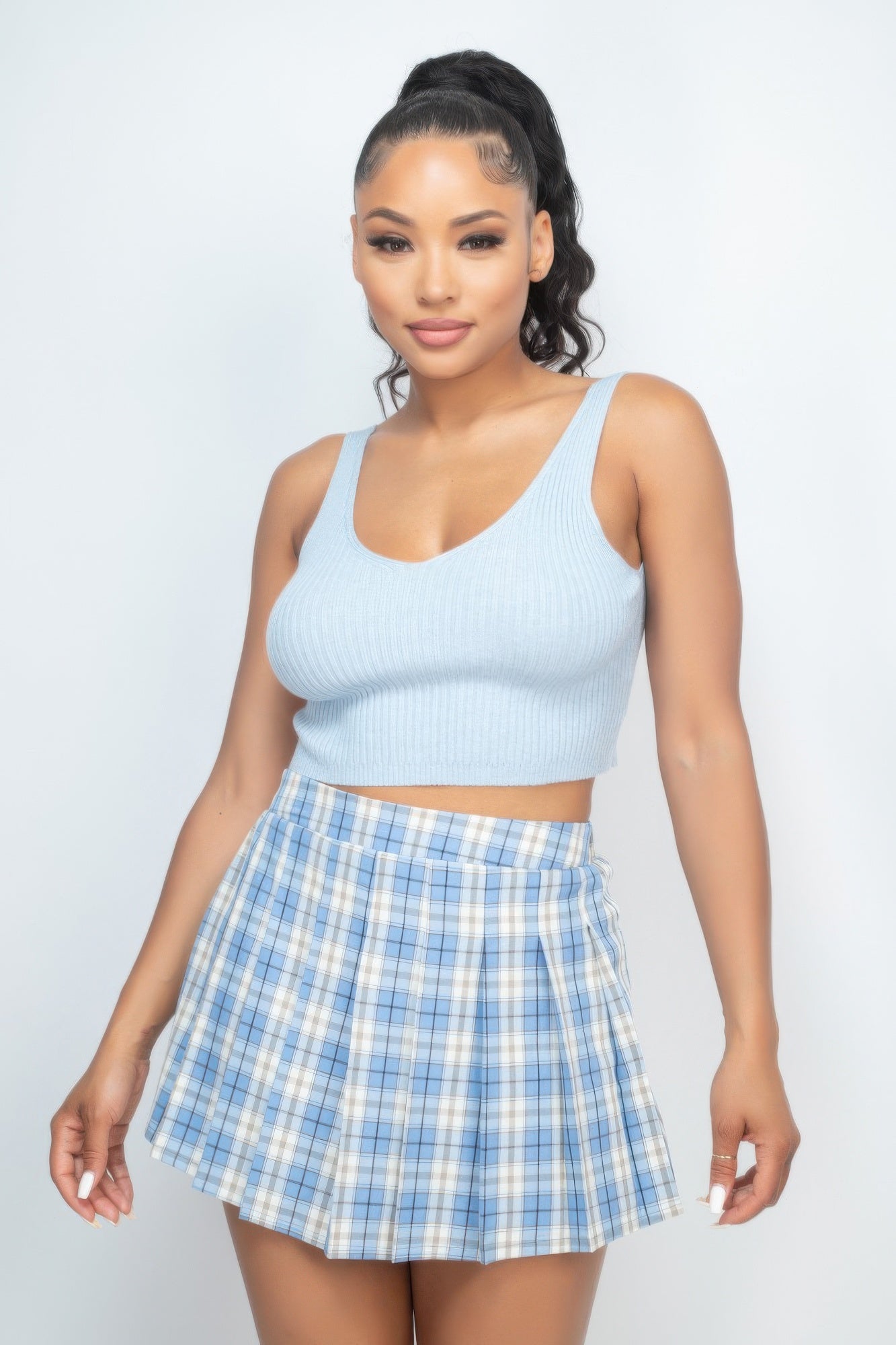 Crop Tank Top & Cardigan Sweater Set - Flip Flop Dynasty