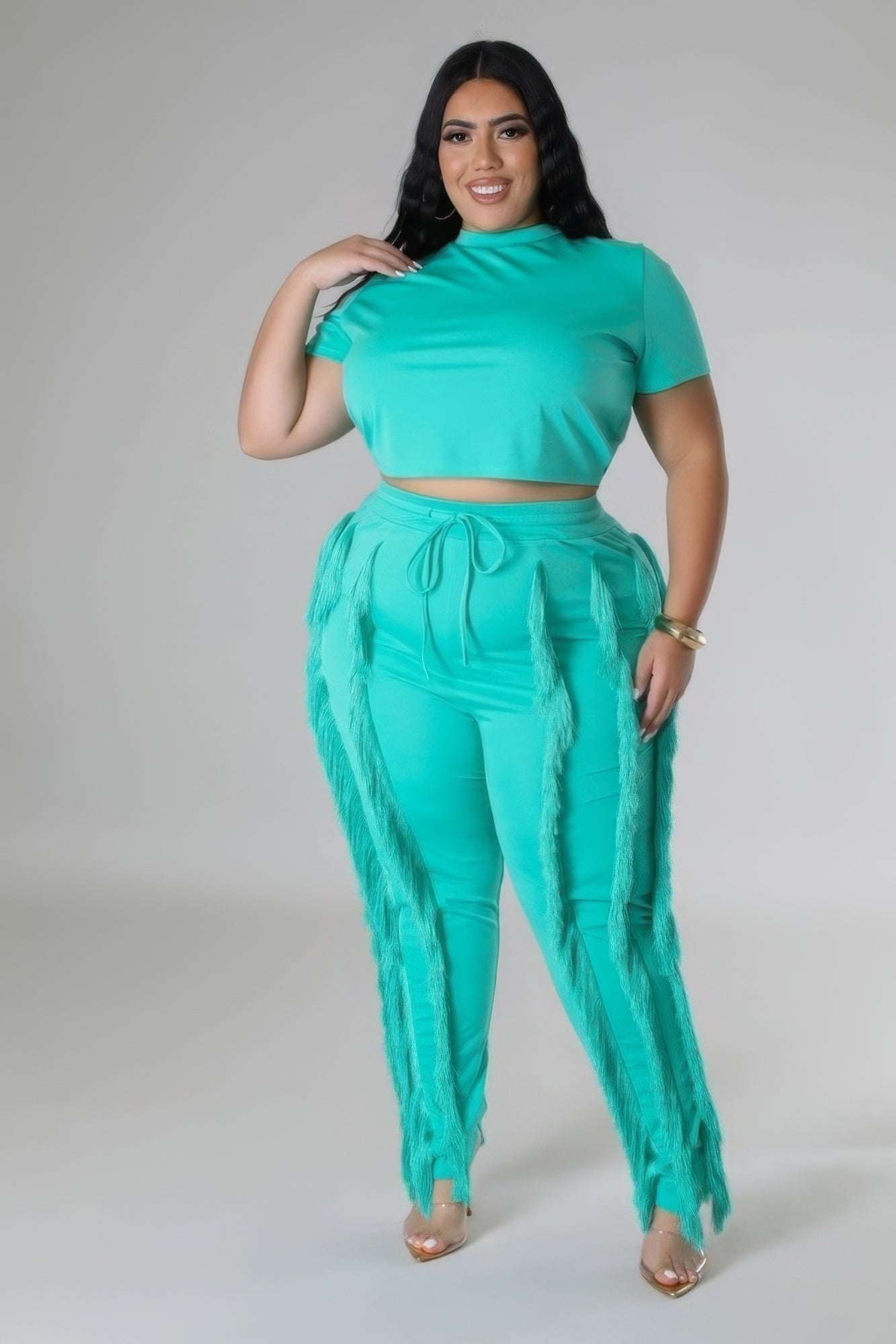 Crop Top Two - piece Set - Flip Flop Dynasty
