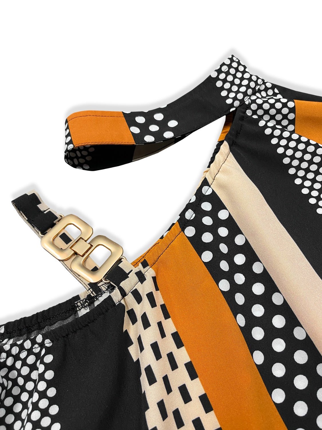 Cutout Color Block Mock Neck Blouse - Flip Flop Dynasty