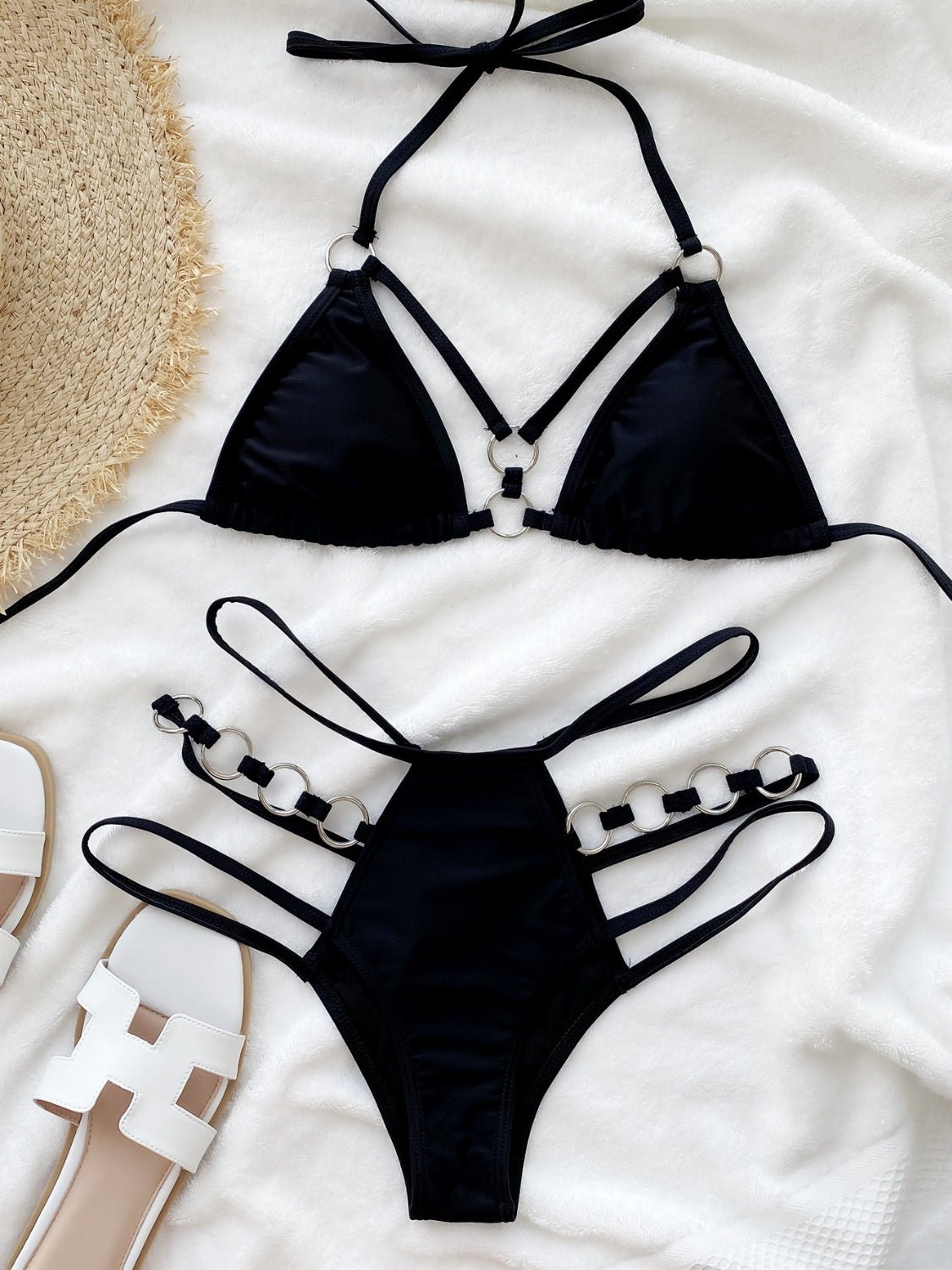 Cutout Halter Neck Two - Piece Bikini Set - Flip Flop Dynasty
