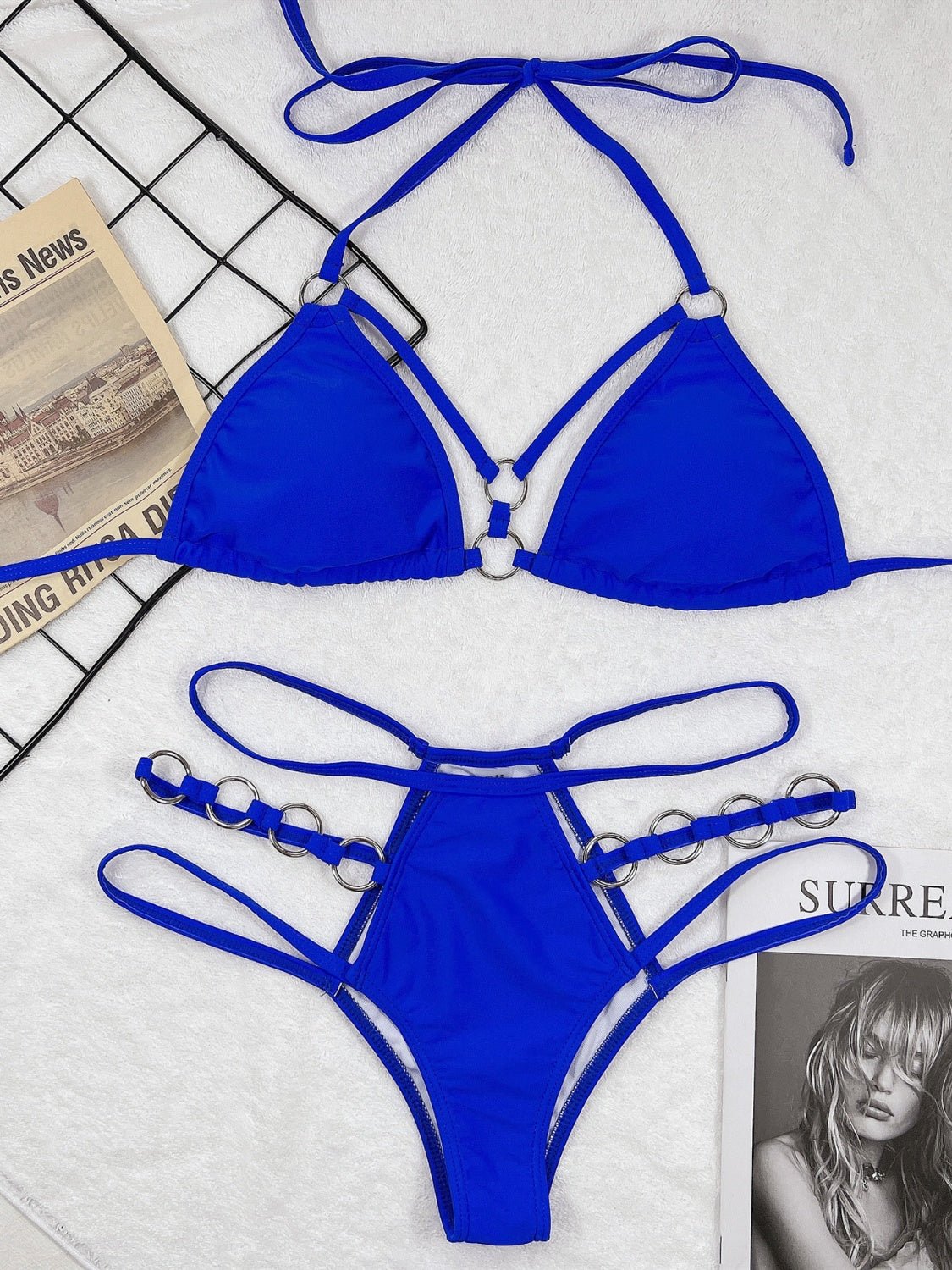 Cutout Halter Neck Two - Piece Bikini Set - Flip Flop Dynasty