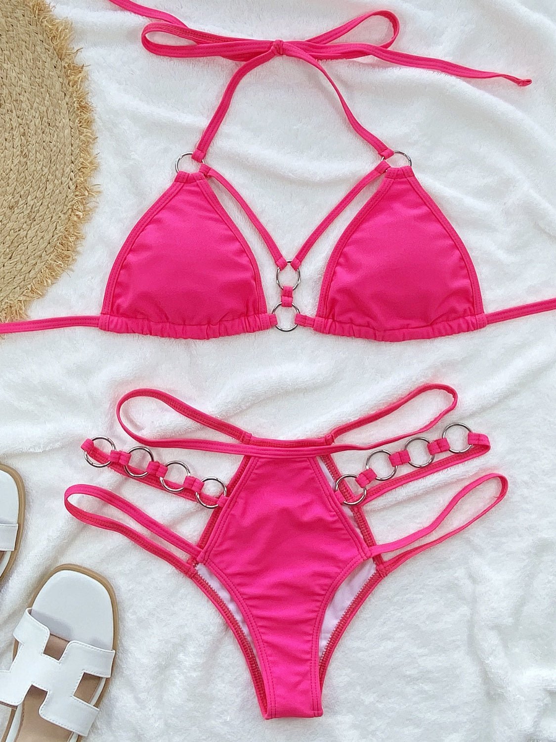 Cutout Halter Neck Two - Piece Bikini Set - Flip Flop Dynasty